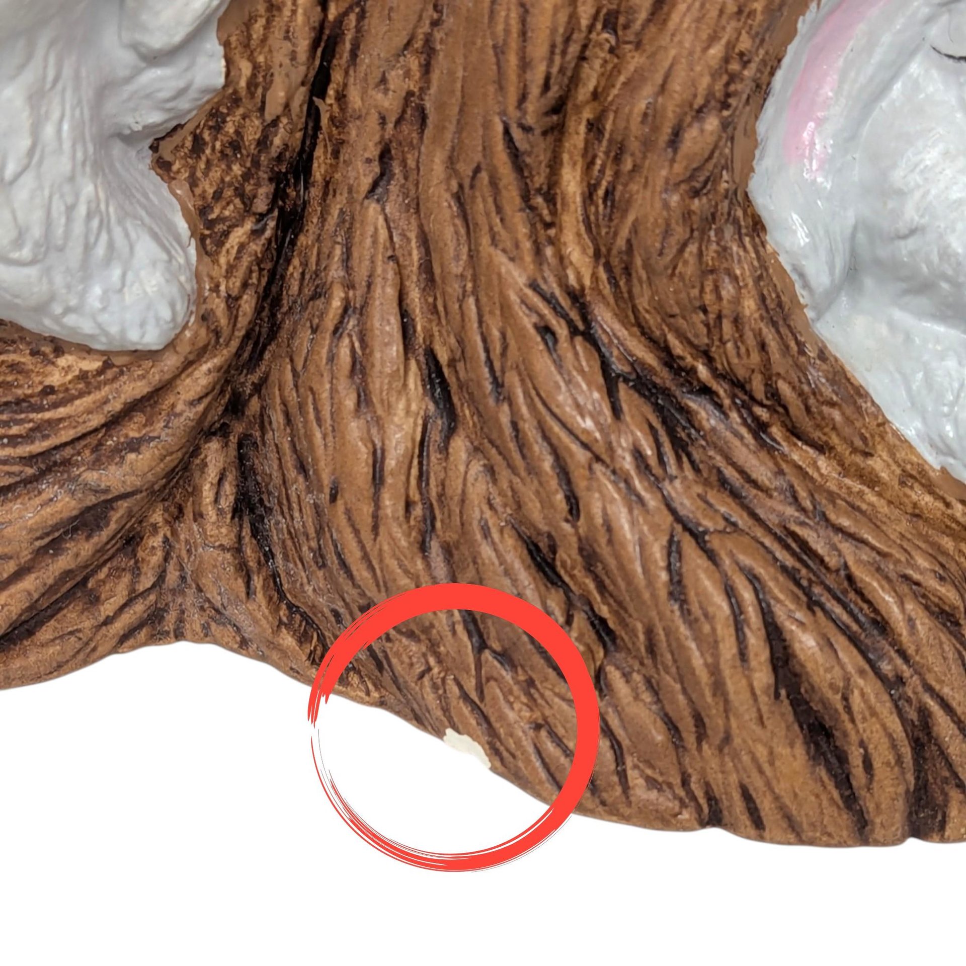 1979 Holland Mold Hand Painted Rabbit Tree Stump Dish