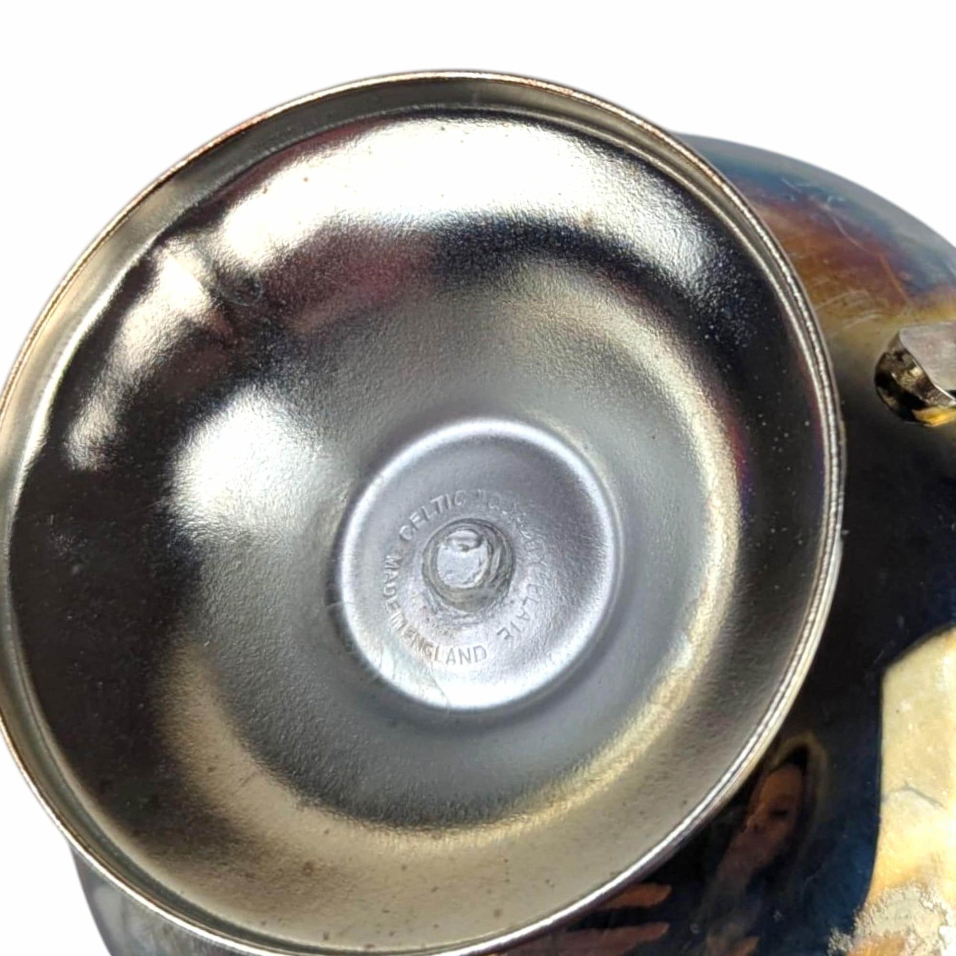 Vintage Celtic Silverplate and Cobalt Blue Glass Cream and Sugar Set