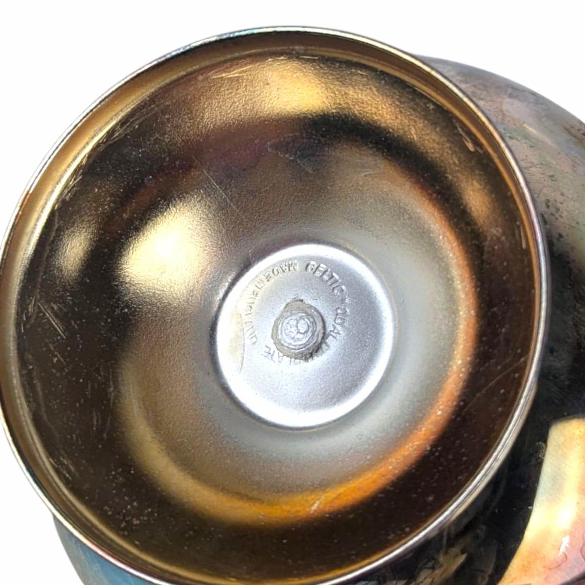 Vintage Celtic Silverplate and Cobalt Blue Glass Cream and Sugar Set