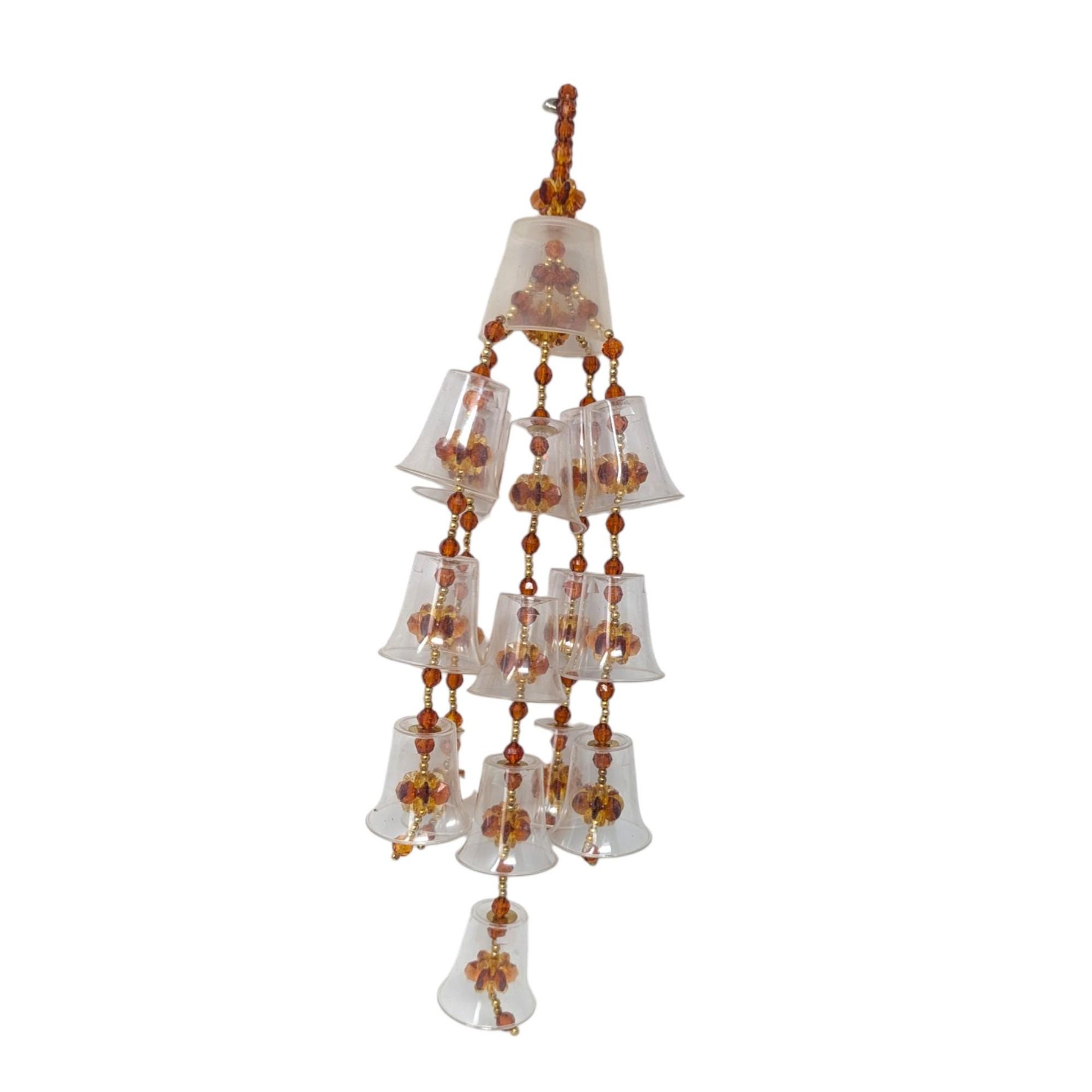 Vintage Beaded Clear Cup Wall Hanging Set