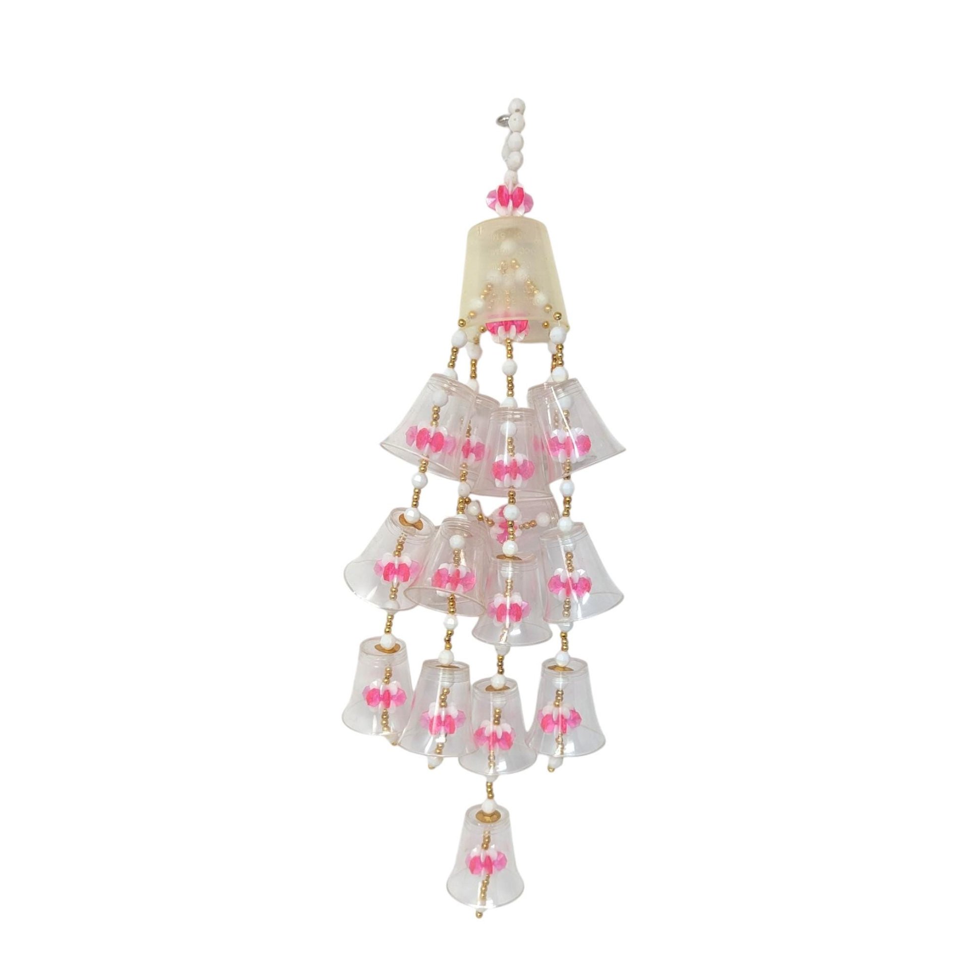 Vintage Beaded Clear Cup Wall Hanging Set