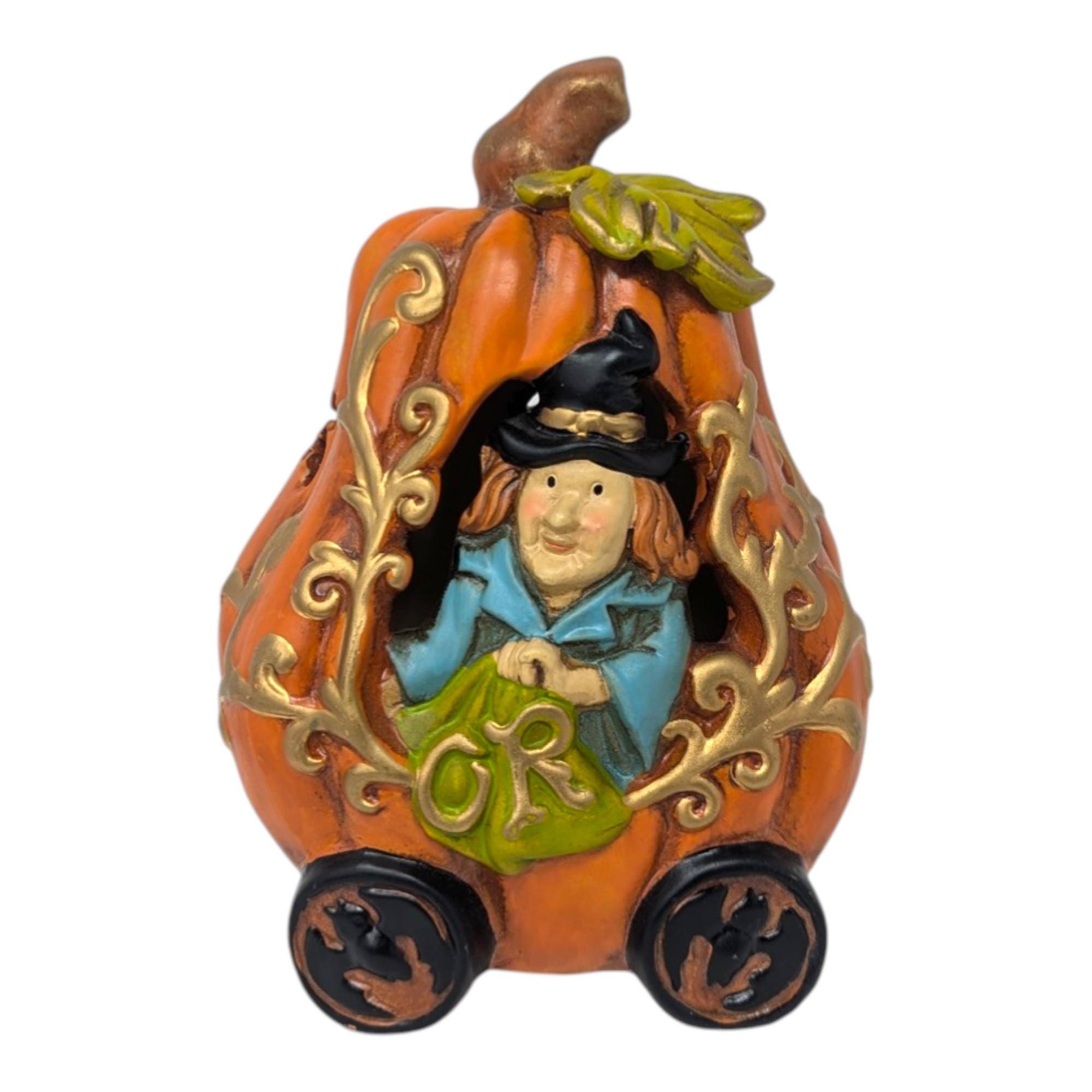 Vintage Ceramic Halloween Pumpkin Coach