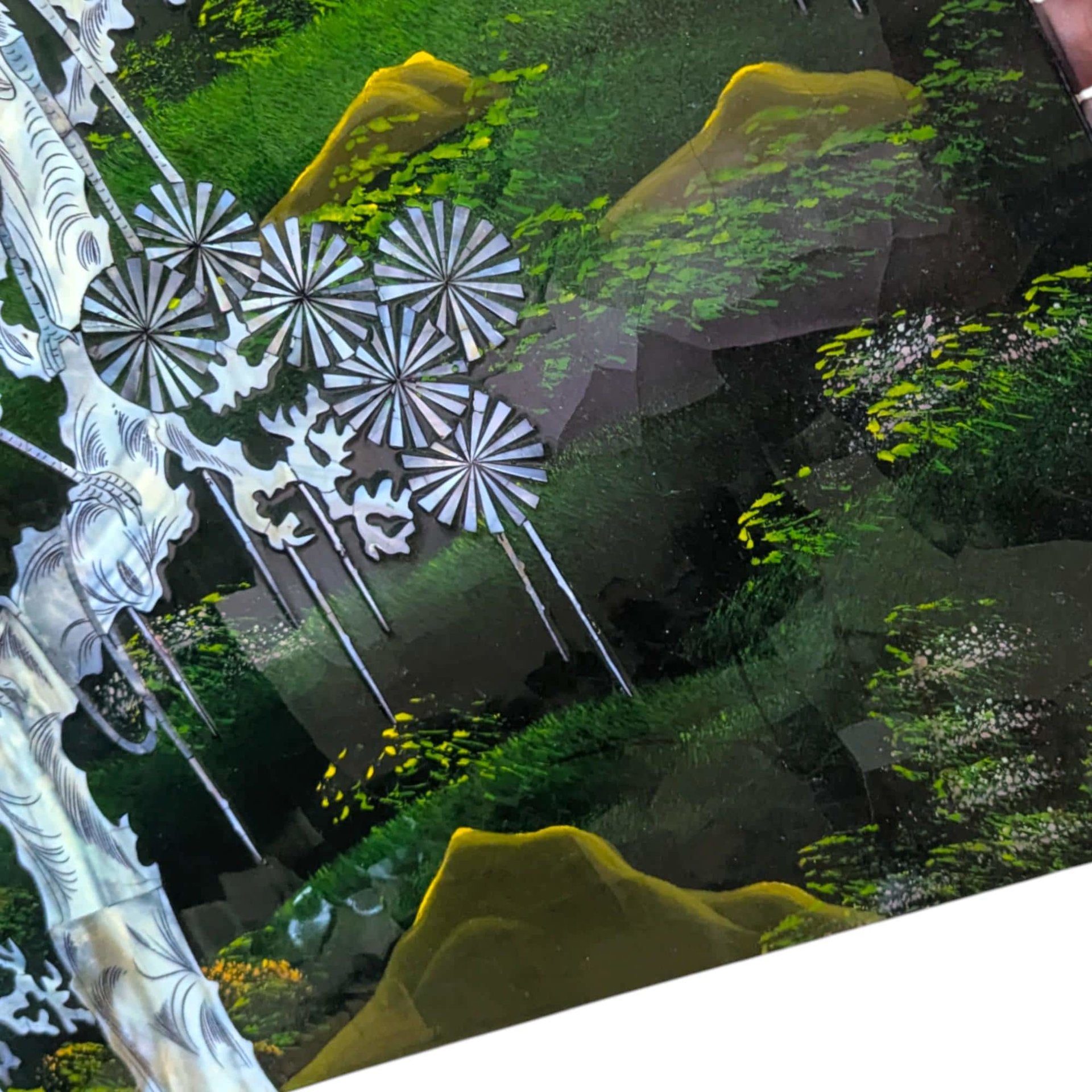 Vintage Mother of Pearl Crane Wall Panel