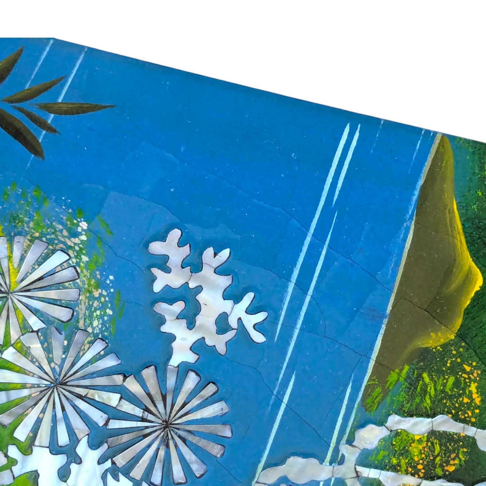 Vintage Mother of Pearl Crane Inlay Panel