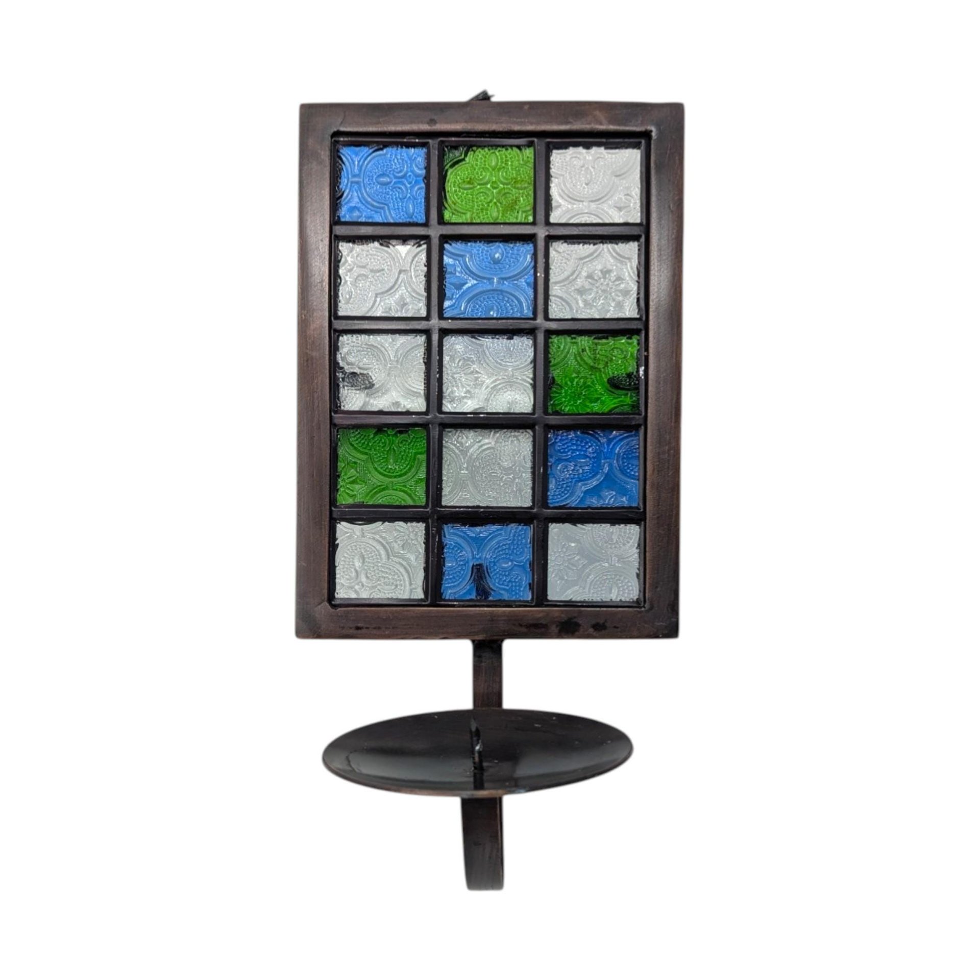 Vintage Brutalist Danish Style Metal Wall Sconce