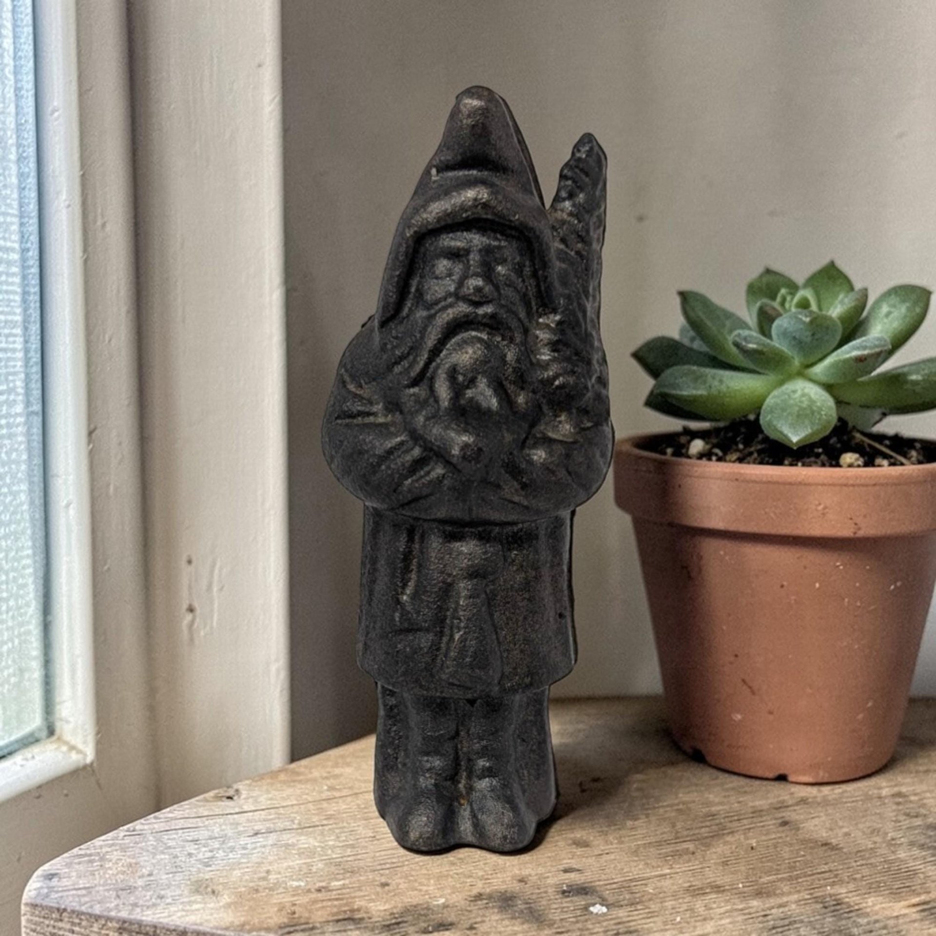 Vintage Cast Iron Gnome Still Bank