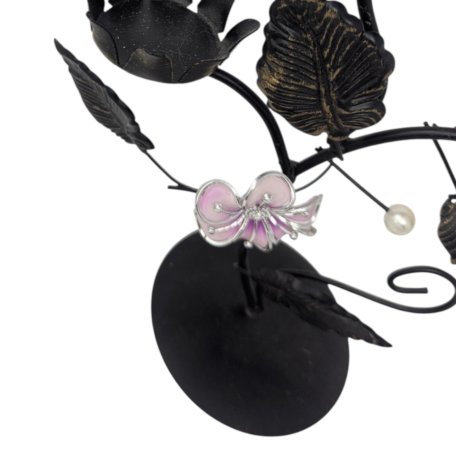 Vintage Floral Metal Votive Candelabra