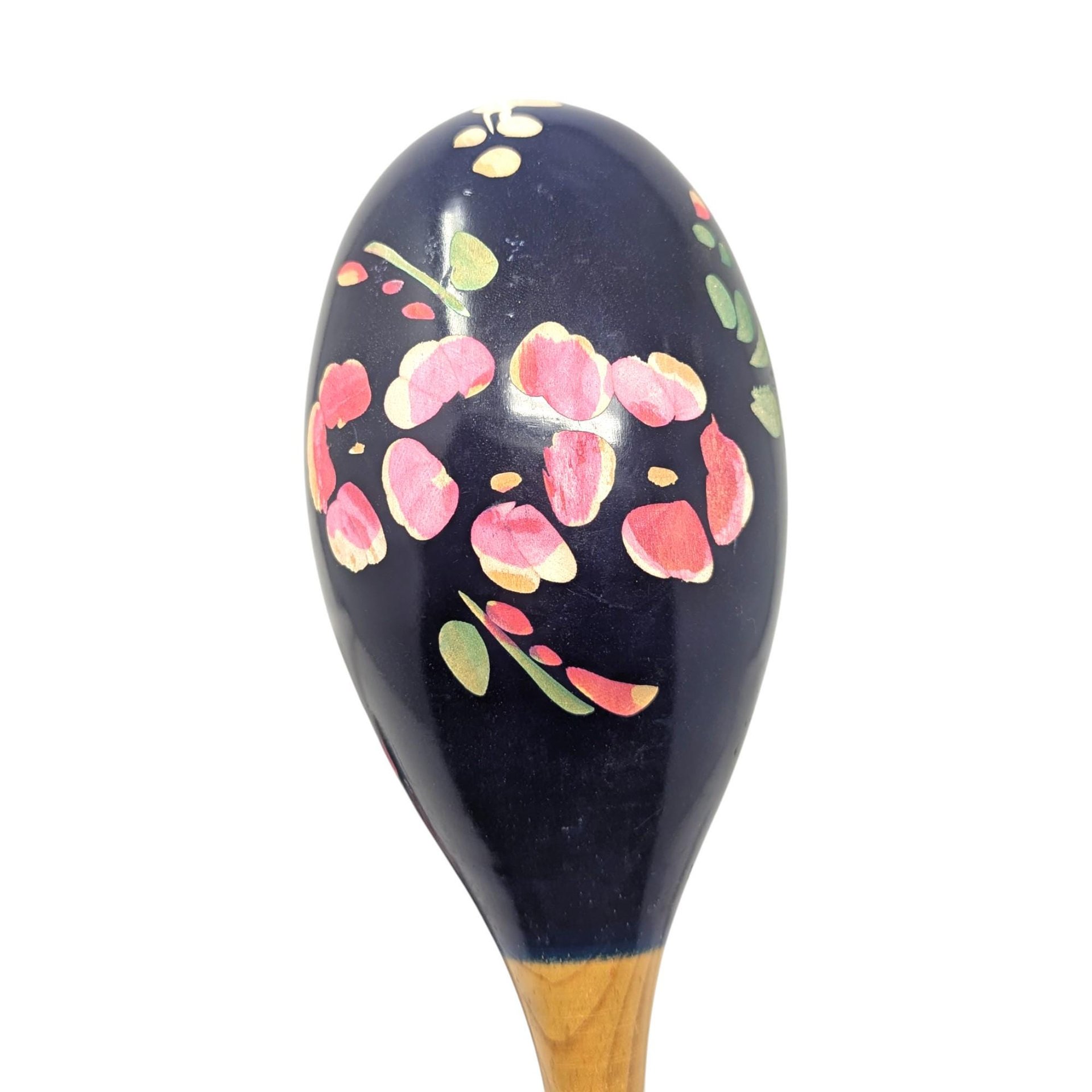 Vintage Handpainted Floral Wooden Maracas