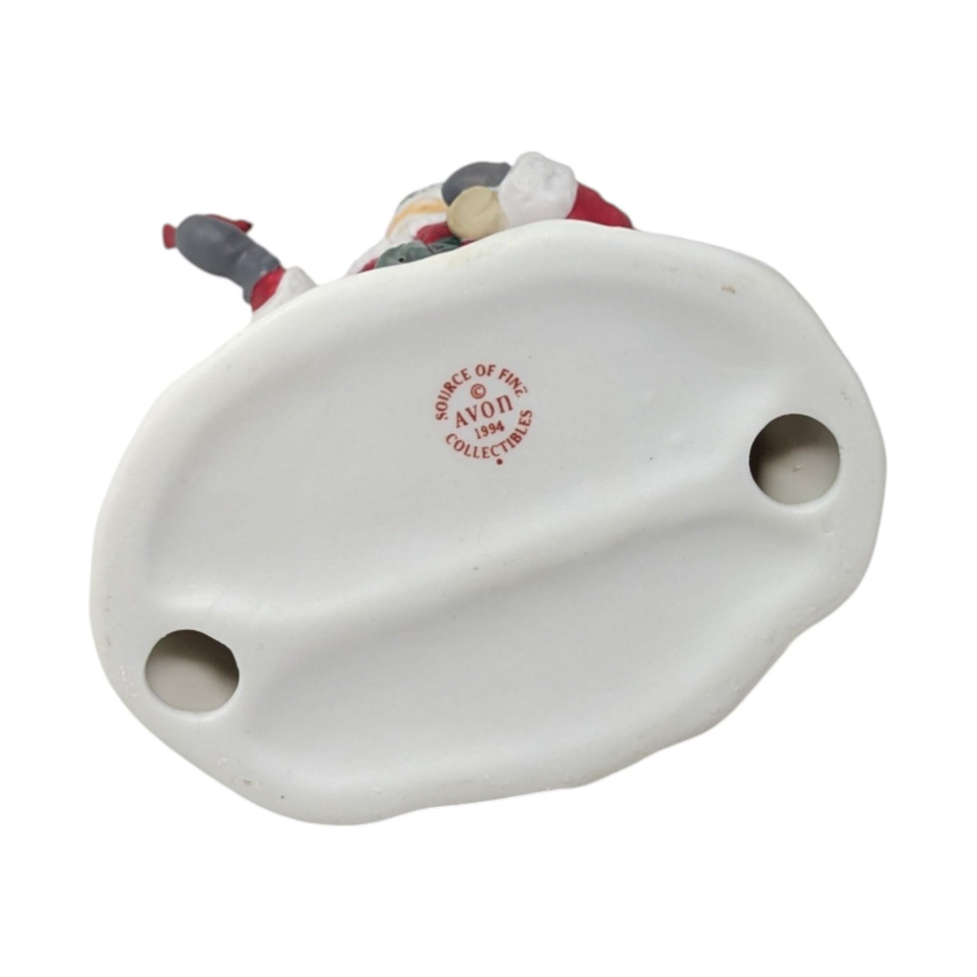 1994 Avon Santa With Cardinal Porcelain Figurine