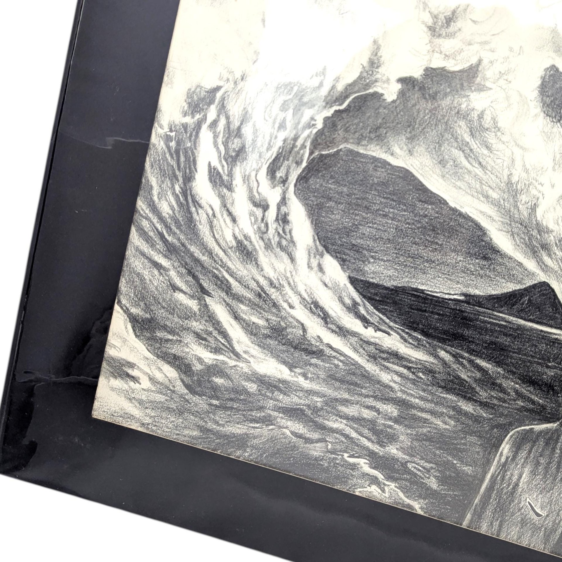 Surrealist Moonlit Seascape Original Pencil Drawing