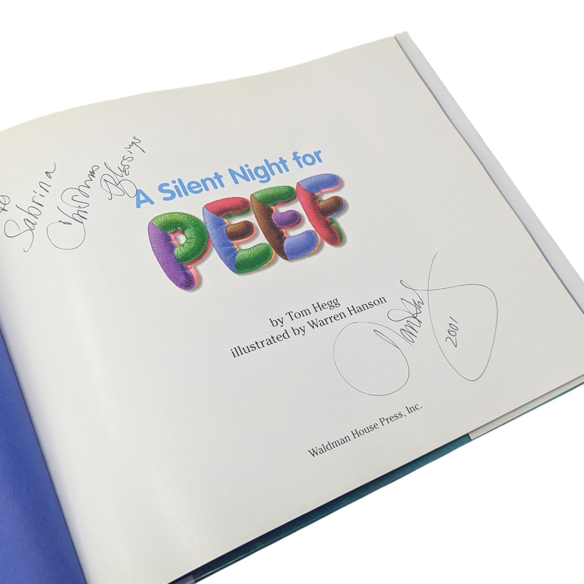 1998 A Silent Night for Peef Hardcover Children's Book