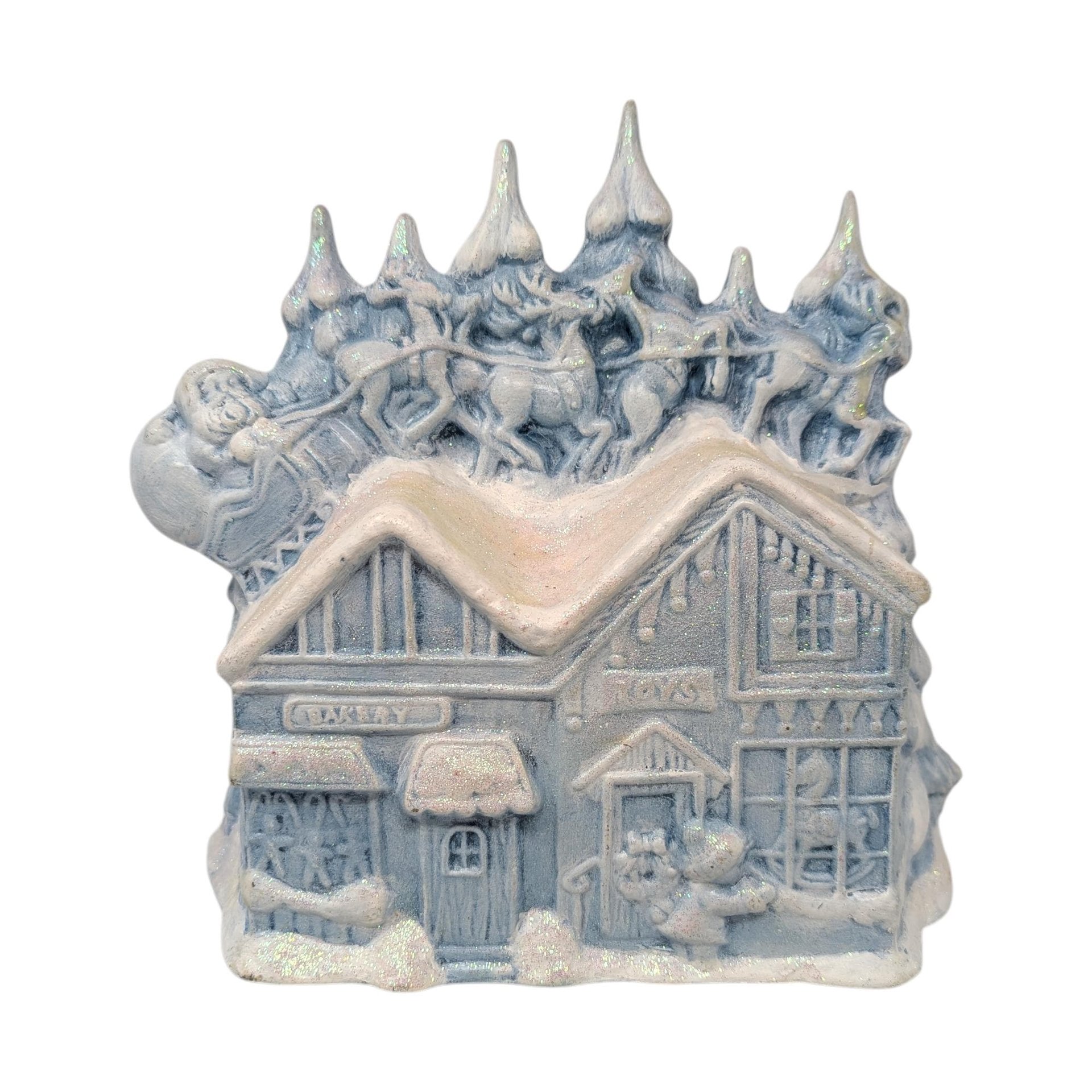 Vintage Hand-Painted Ceramic Christmas Scene