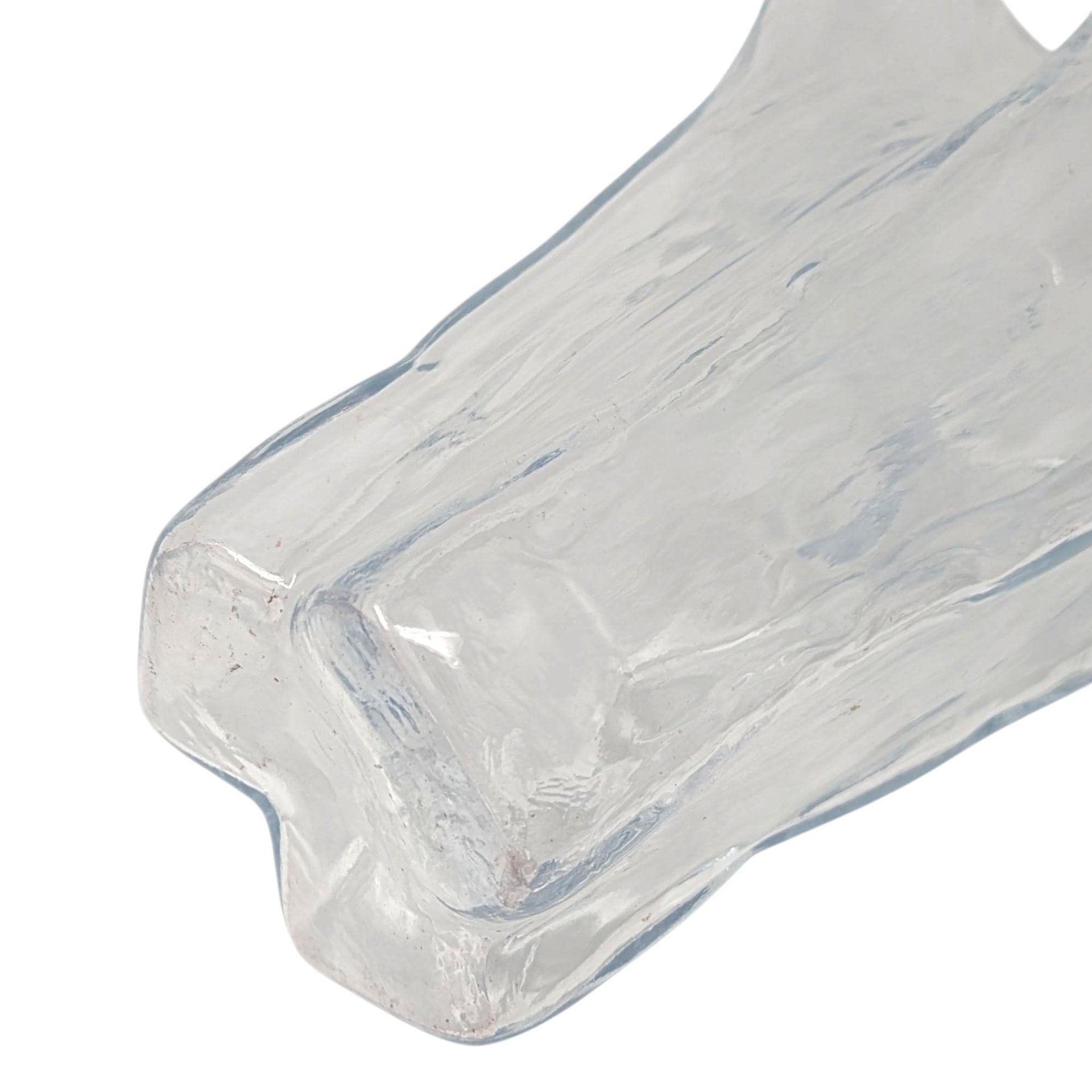 Vintage Muurla Clear Ruffled Freeform Art Glass Vase