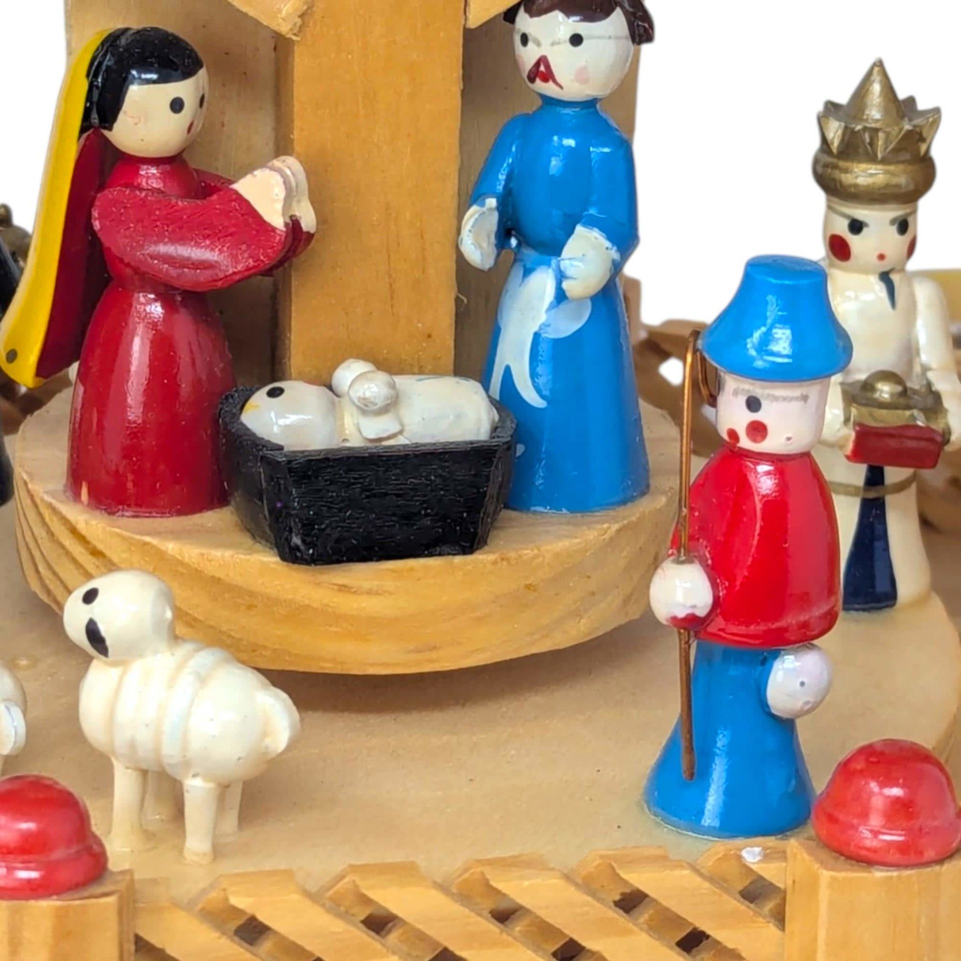 Vintage German Wooden Nativity Pyramid