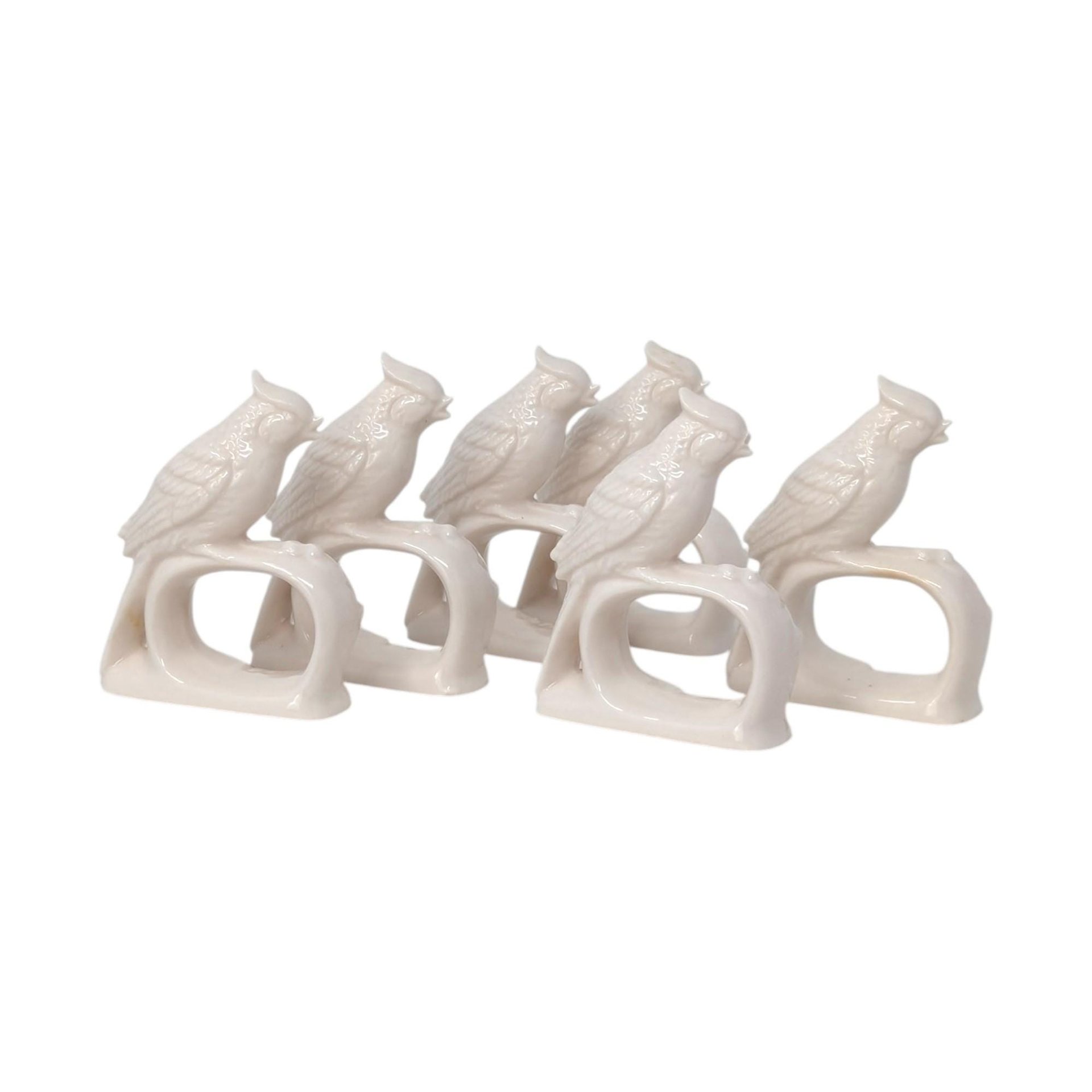 Vintage Ardalt Japan White Cardinal Napkin Rings