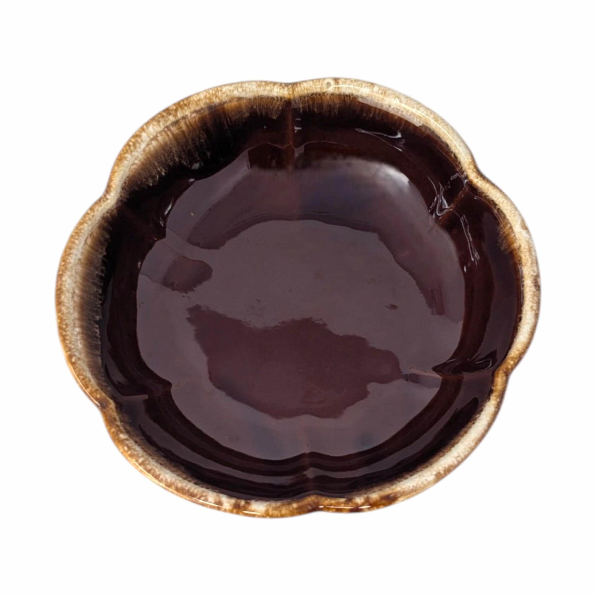 Vintage McCoy Brown Drip Bowl 7528