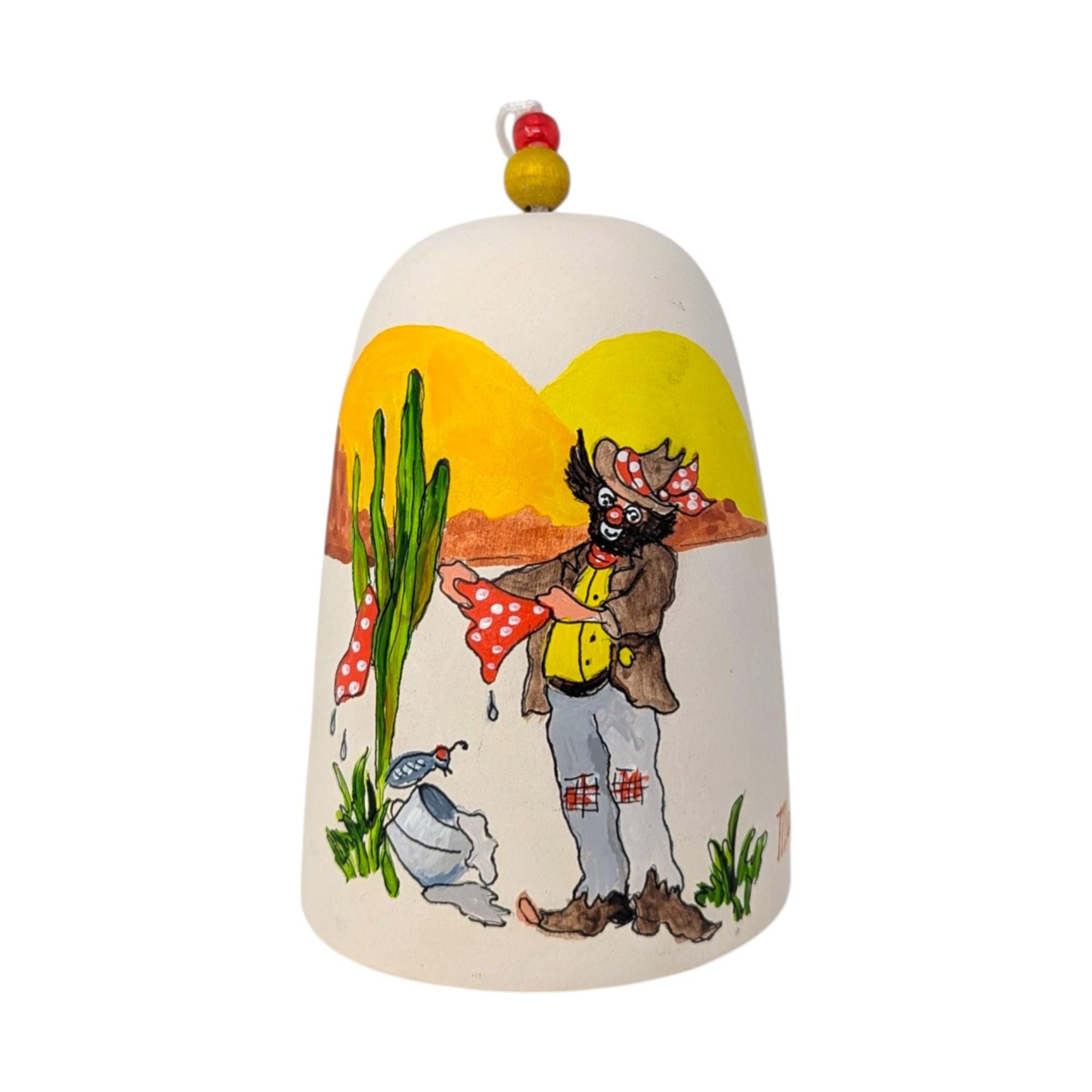 1981 Signed Artist Cowboy Clown Bell
