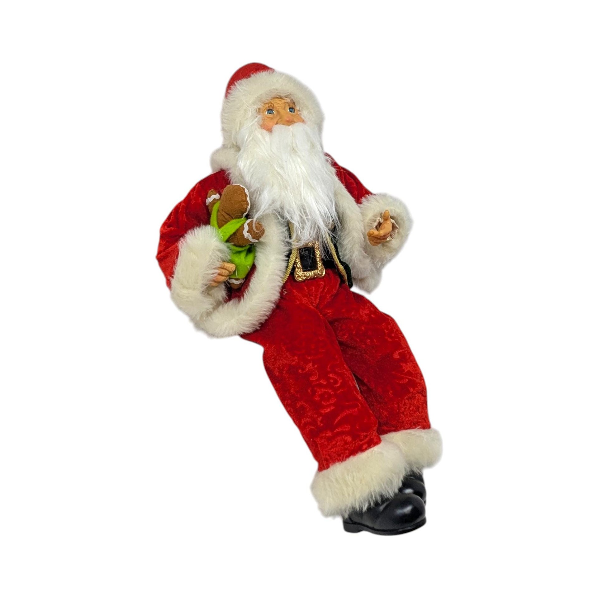 Vintage Elf Santa Gingerbread Shelf Sitter