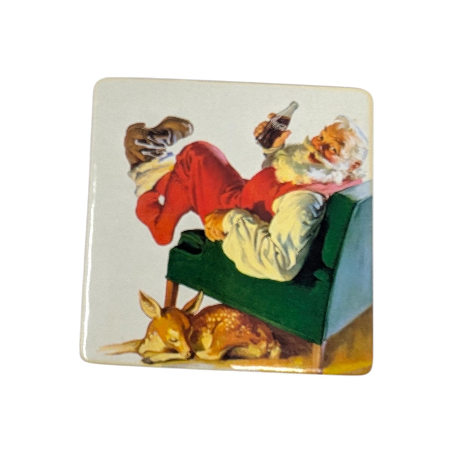 Vintage Coca-Cola Santa Square Coaster Set