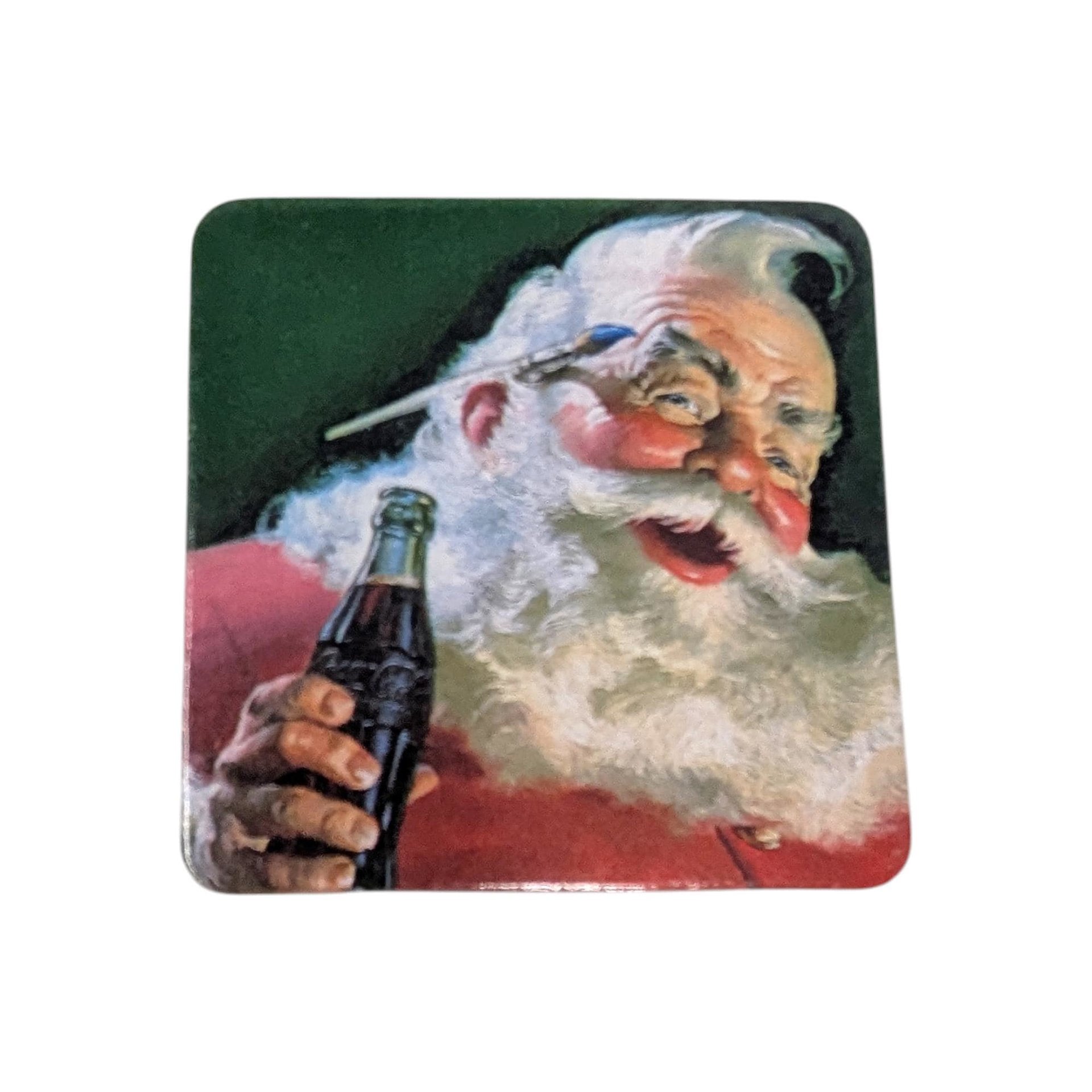 Vintage Coca-Cola Santa Square Coaster Set