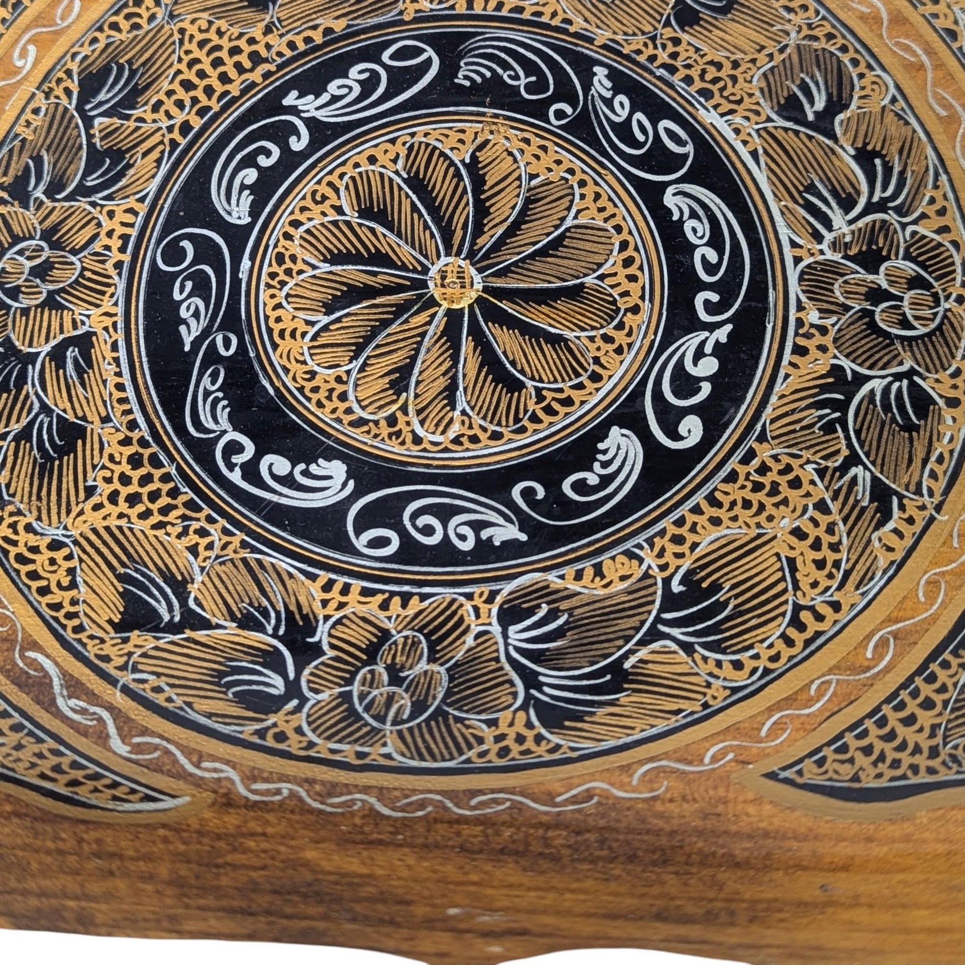 Vintage Handpainted Wooden Folk Art Serving Tray