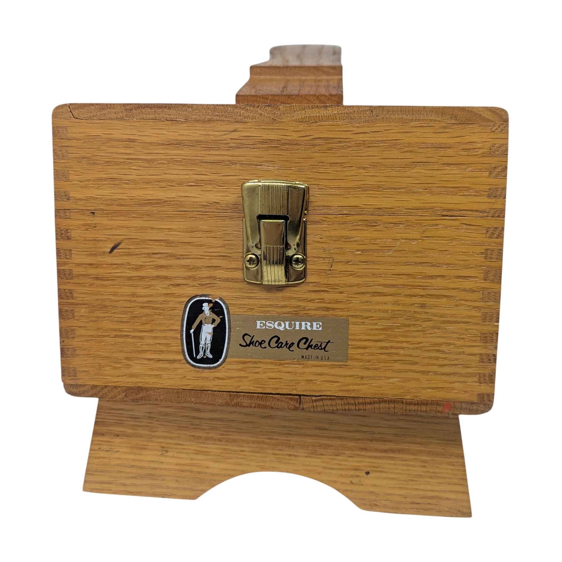 Vintage Esquire Wooden Shoe Care Chest