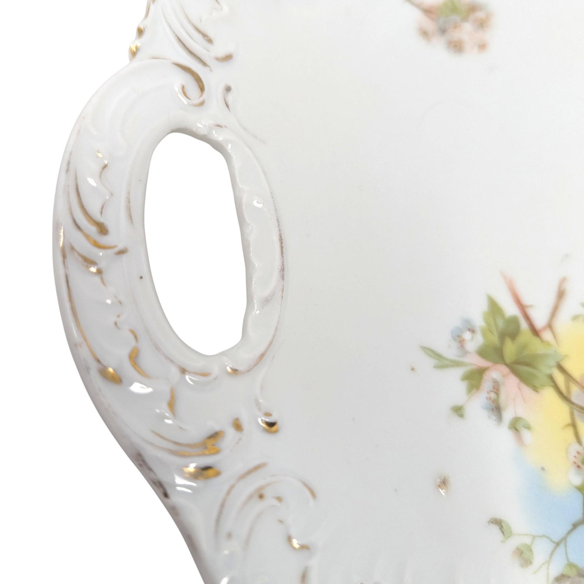 Vintage Handled Ceramic Floral Serving Plate