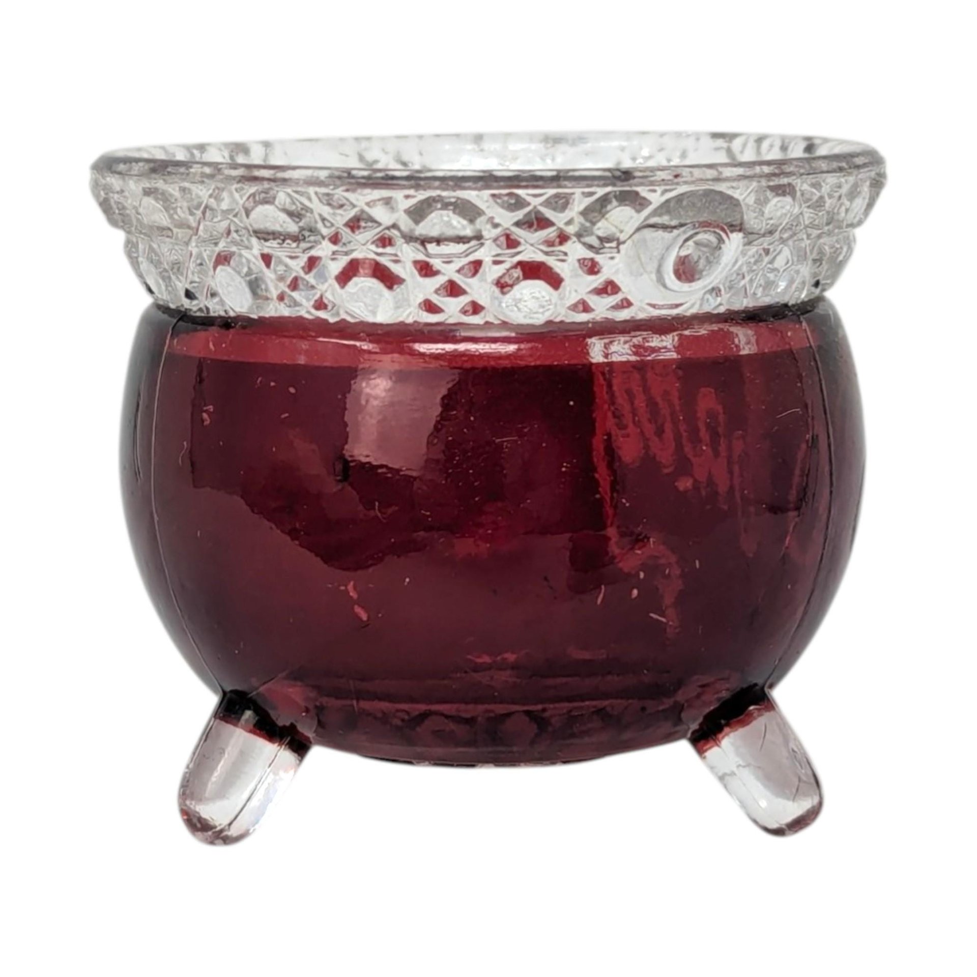 Antique 1907 Ruby Flash Glass Witch Kettle