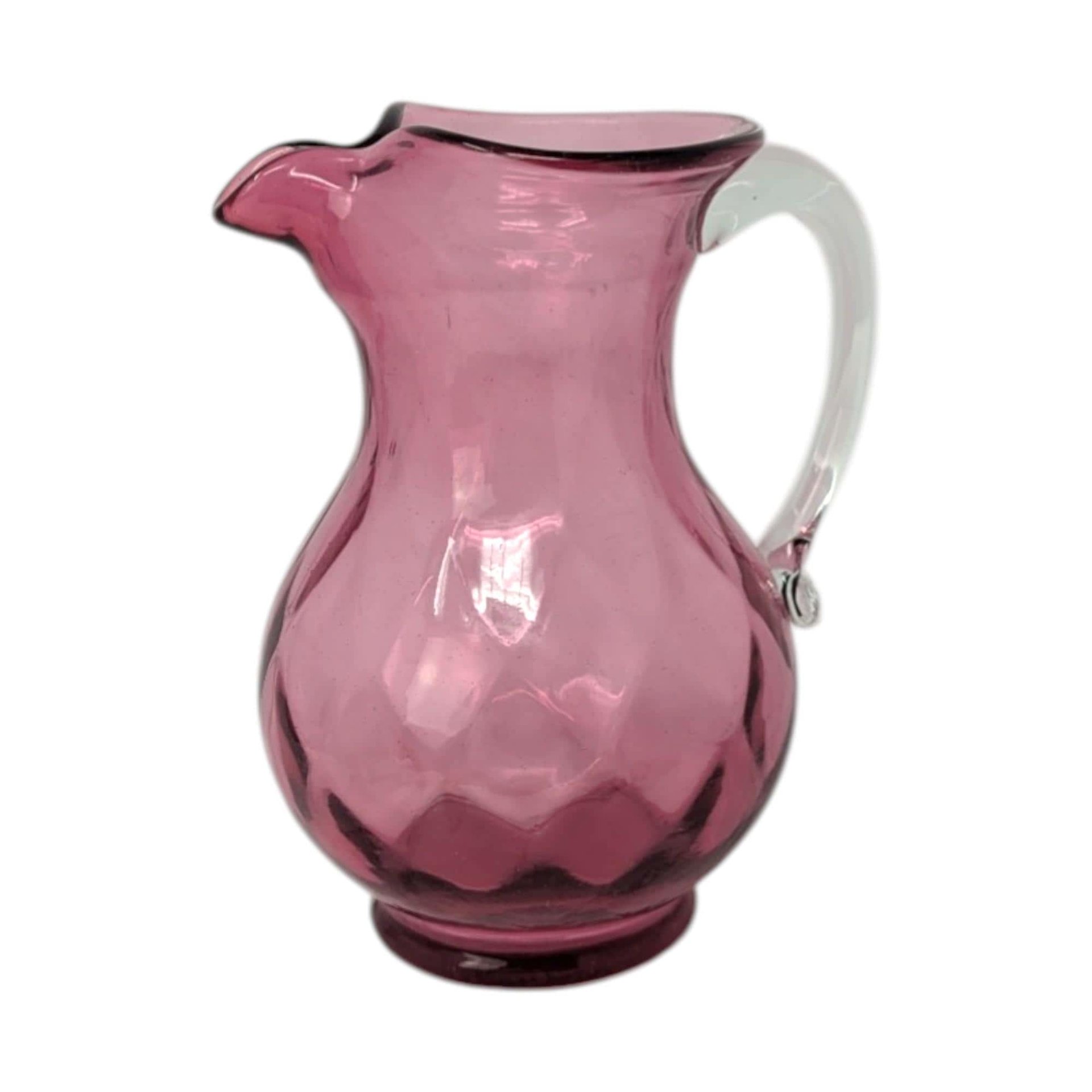 Vintage Cranberry Diamond Optic Pitcher