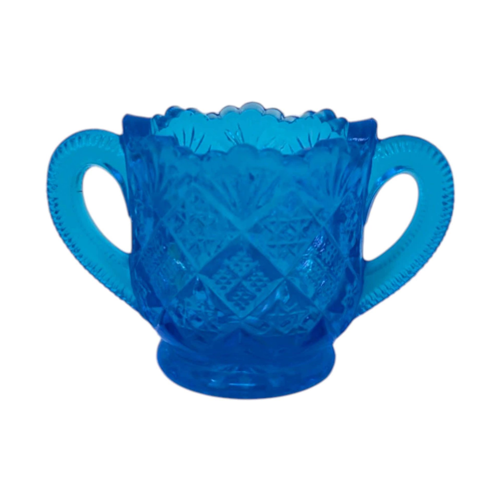 Westmoreland Blue Toy Sugar, Creamer and Butter Set