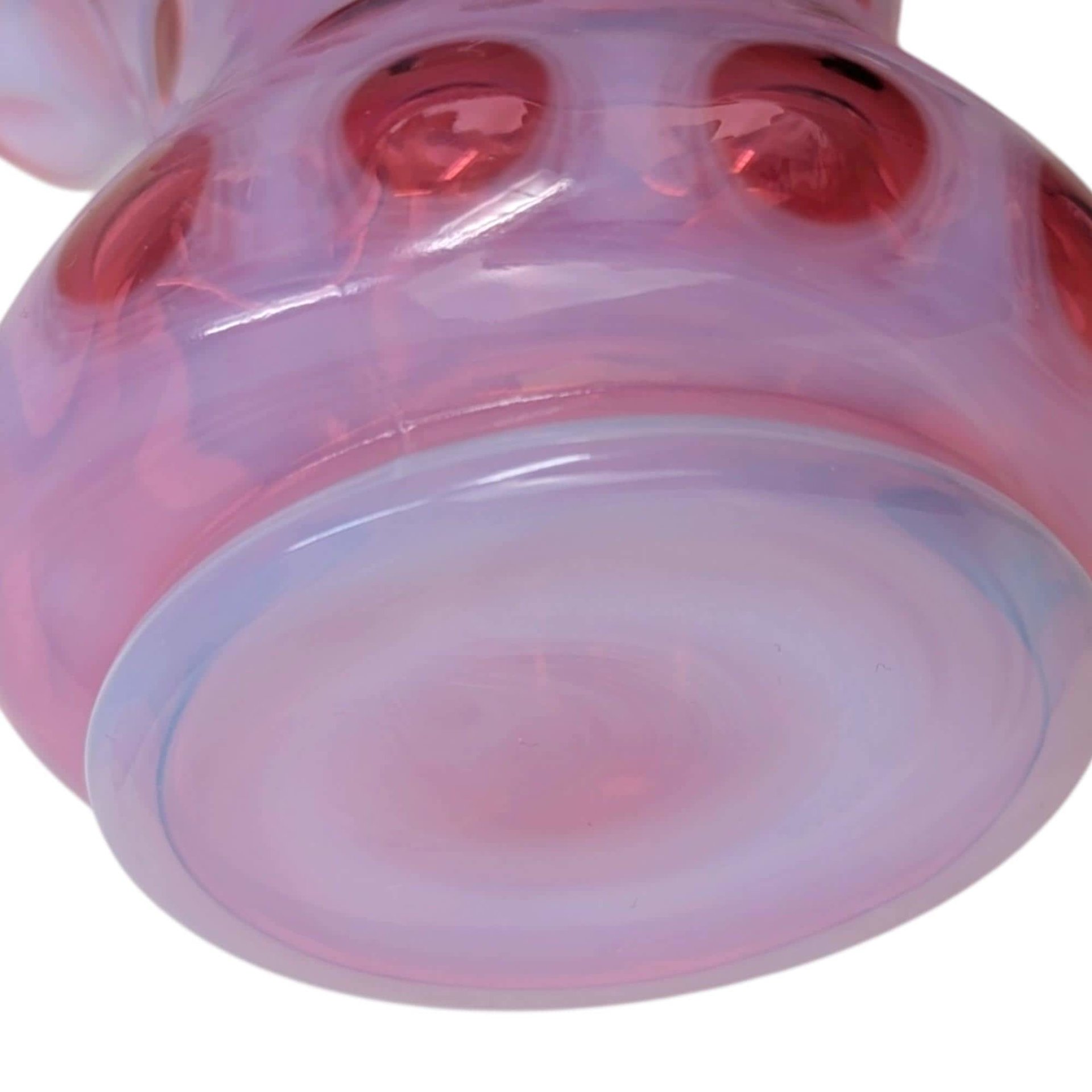 Fenton Cranberry Coin Dot Vase