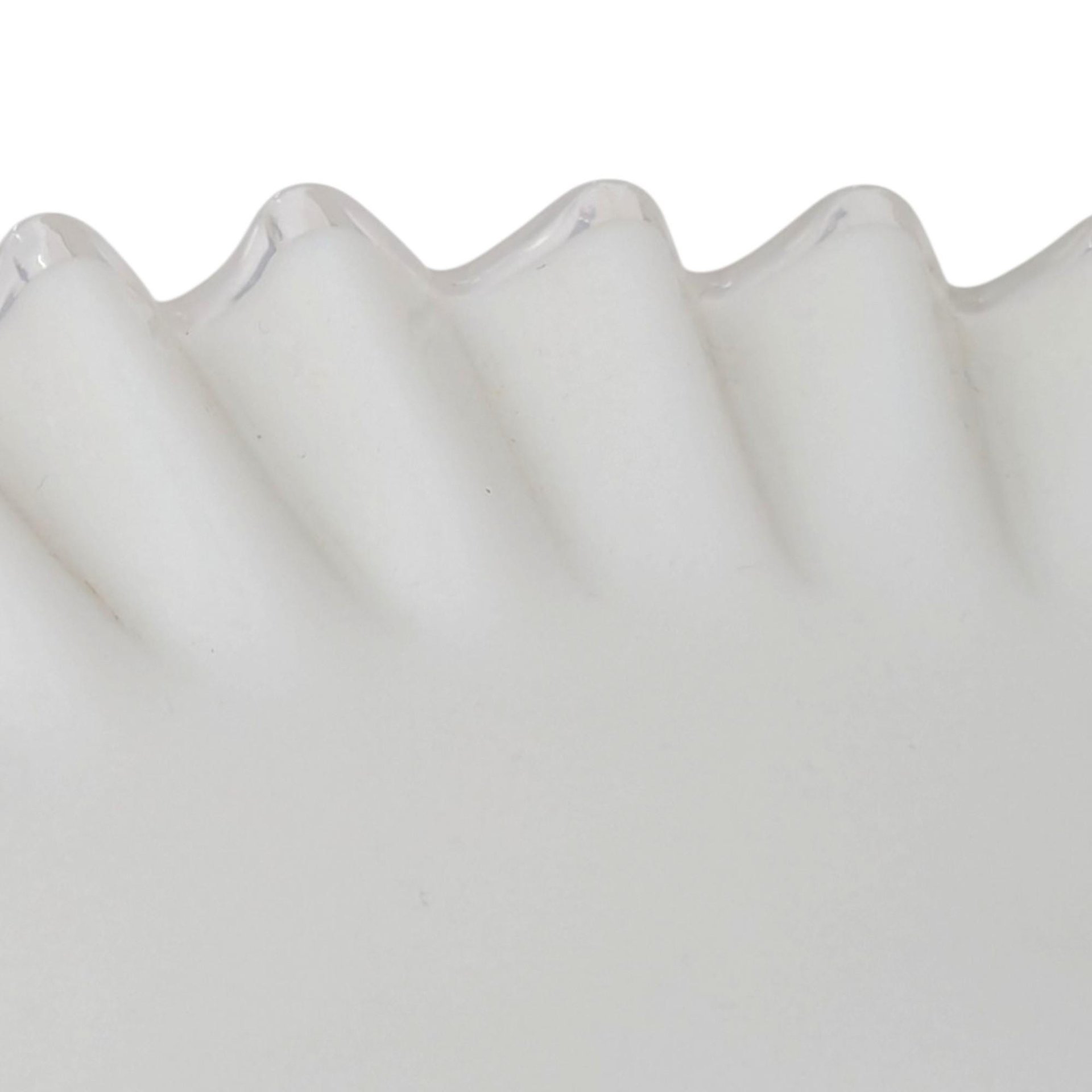 Fenton Silver Crest Ruffled Platter – Vintage White Art Glass Serving Dish