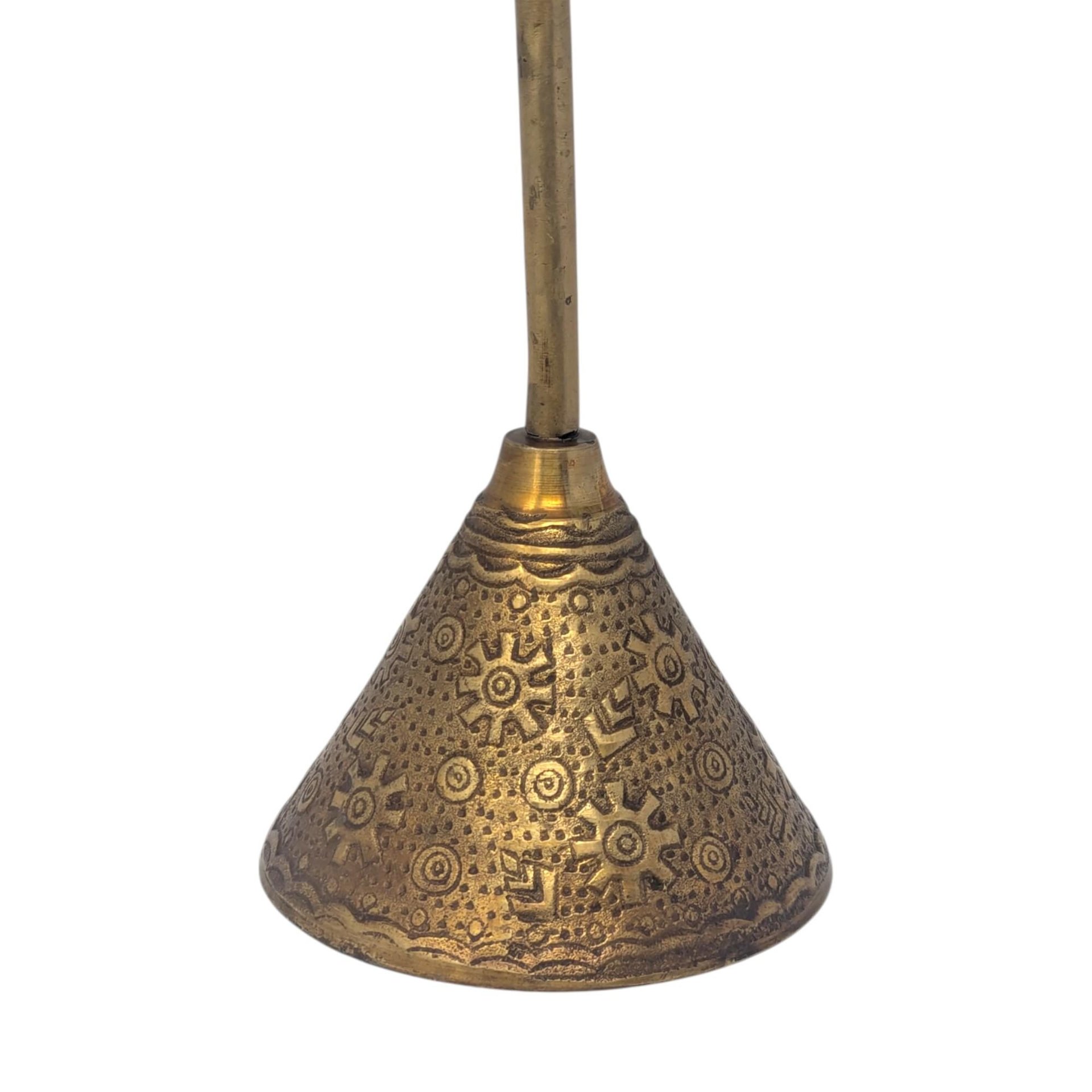 Vintage Brass Tiger Mask on Stand