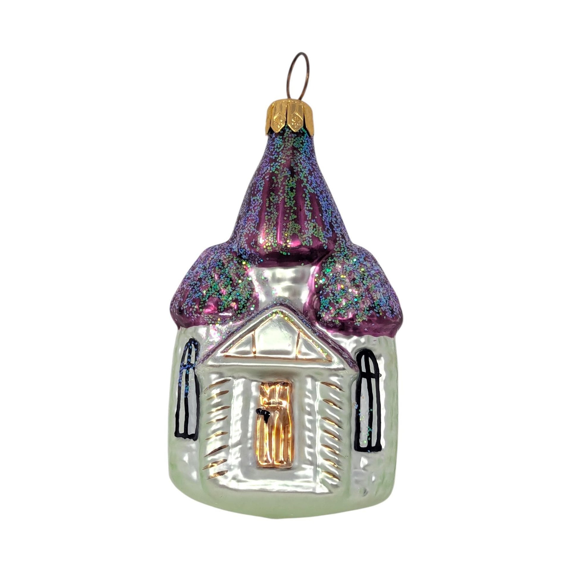 Vintage Christopher Radko Glass Church Ornament