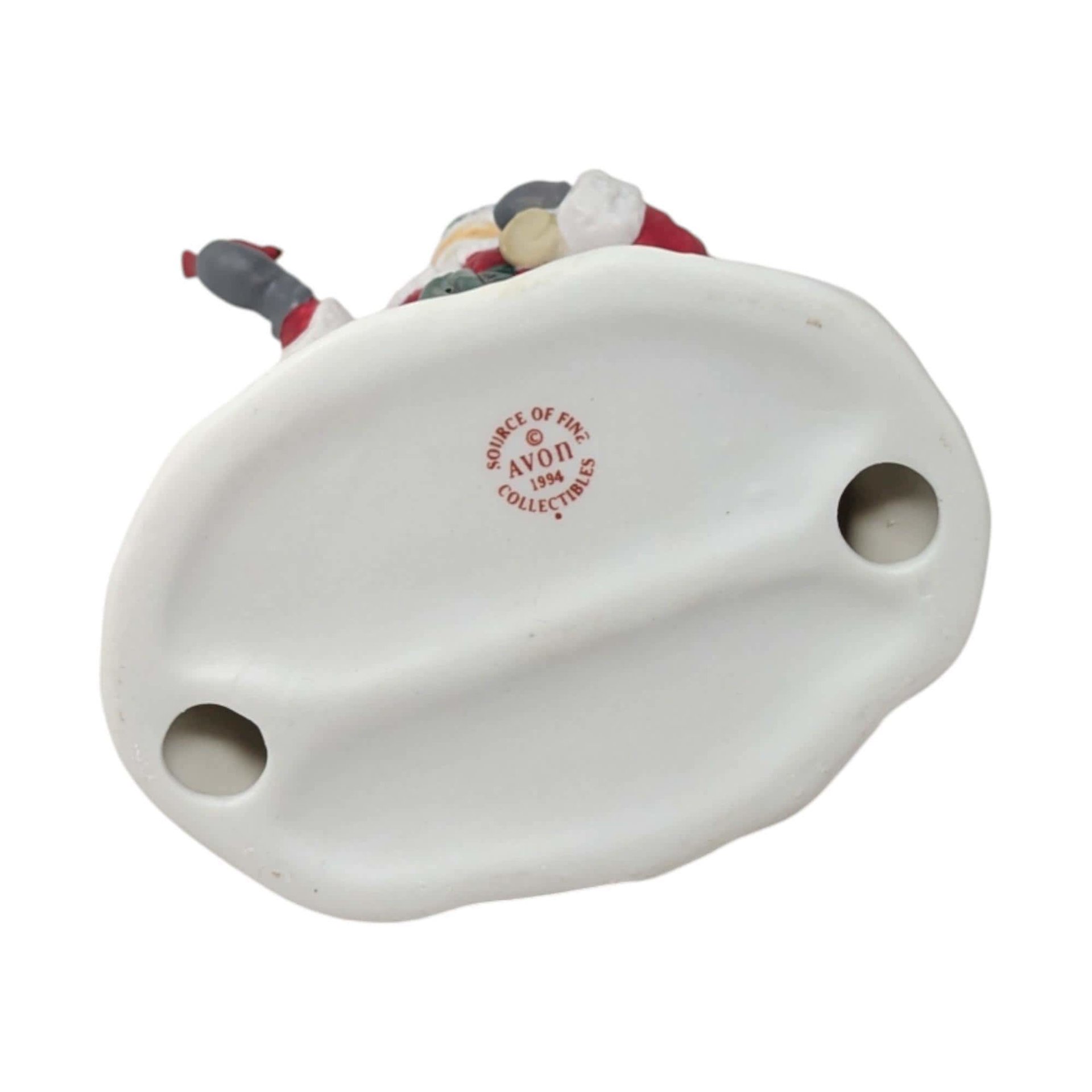 1994 Avon Santa With Cardinal Porcelain Figurine