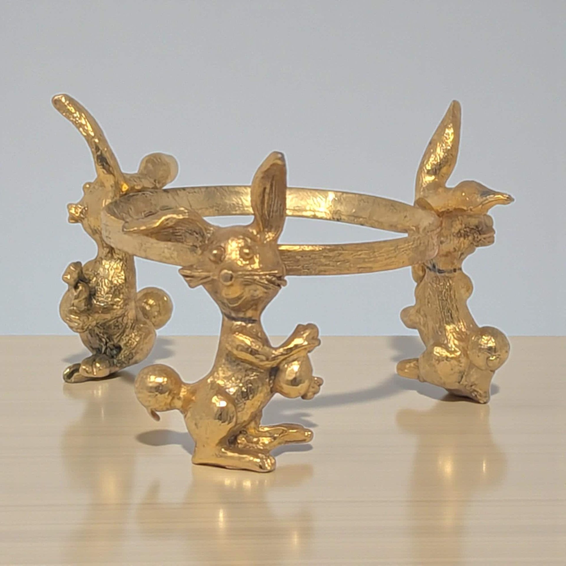 Vintage Metal Rabbit Easter Egg Holder