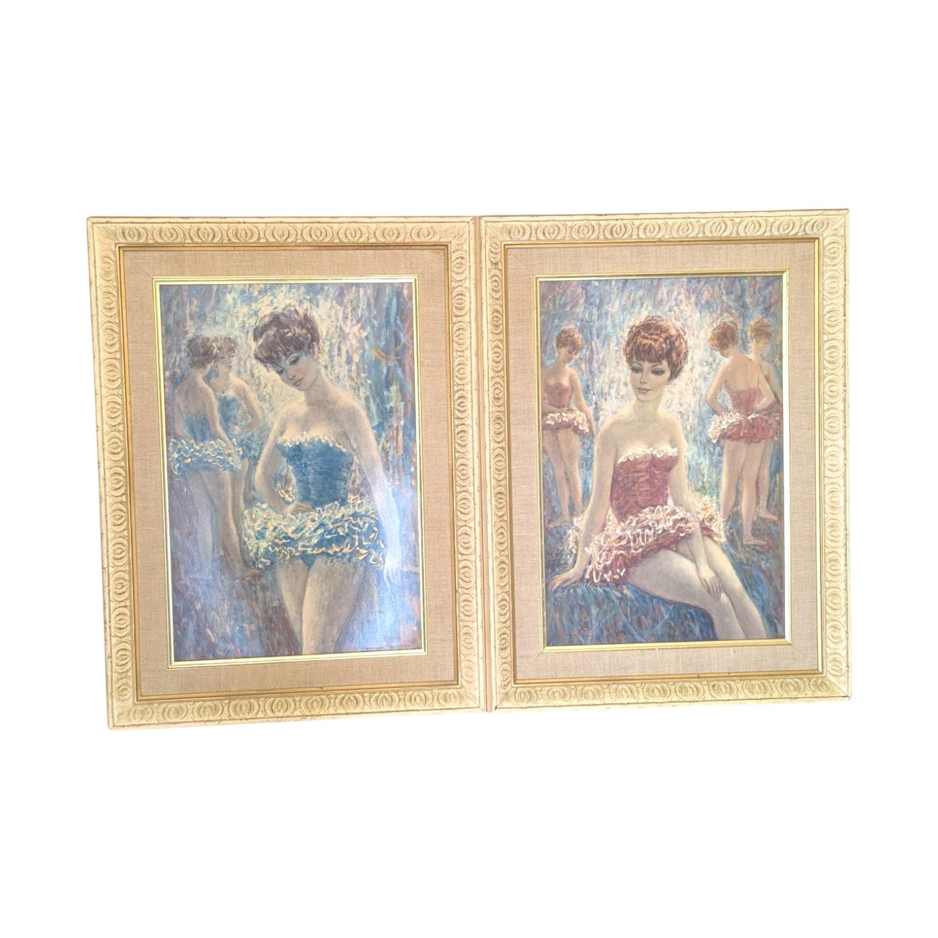 Large Vintage Ballerina Framed Art Prints