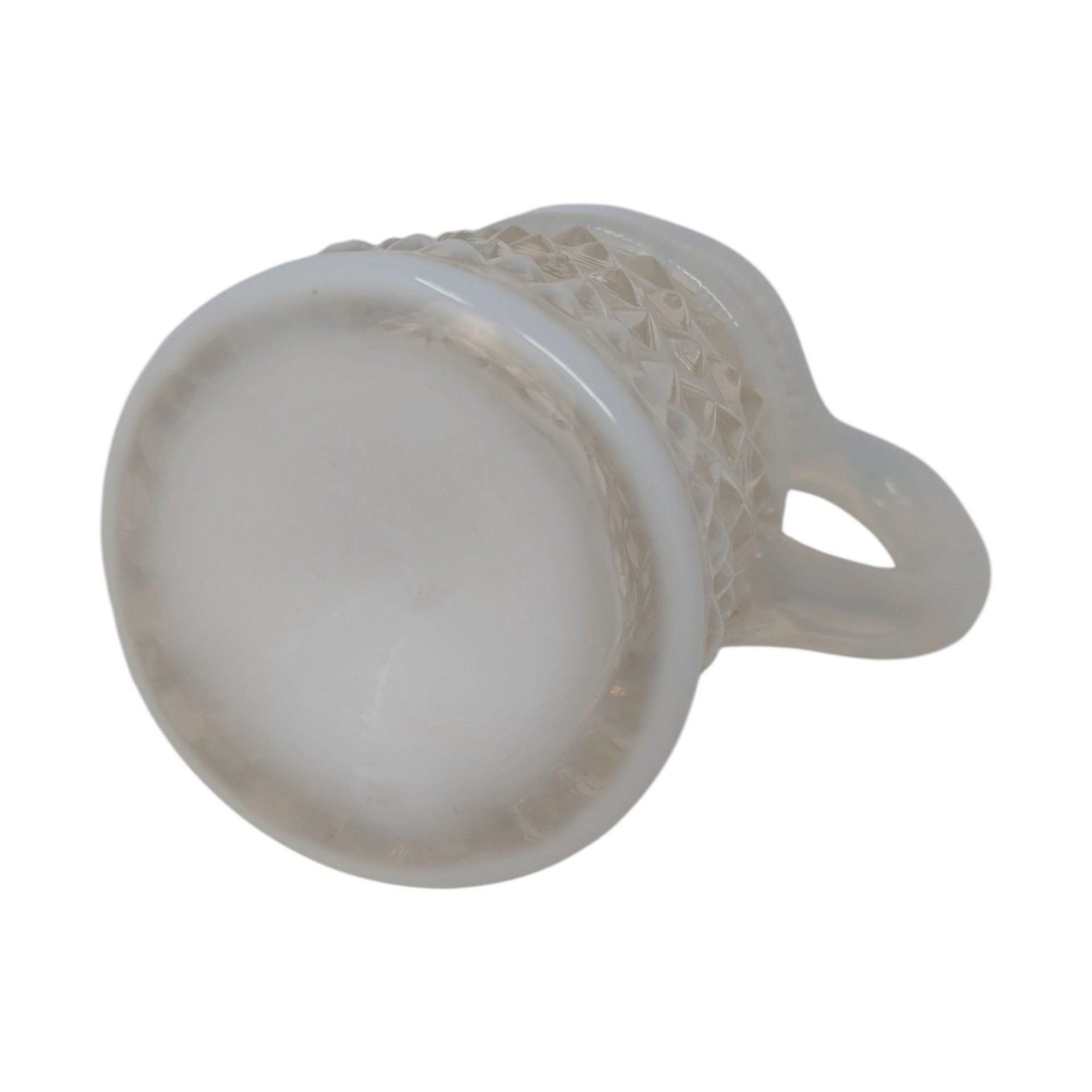 Vintage Fenton White Opalescent Hobnail Miniature Glass Cruet