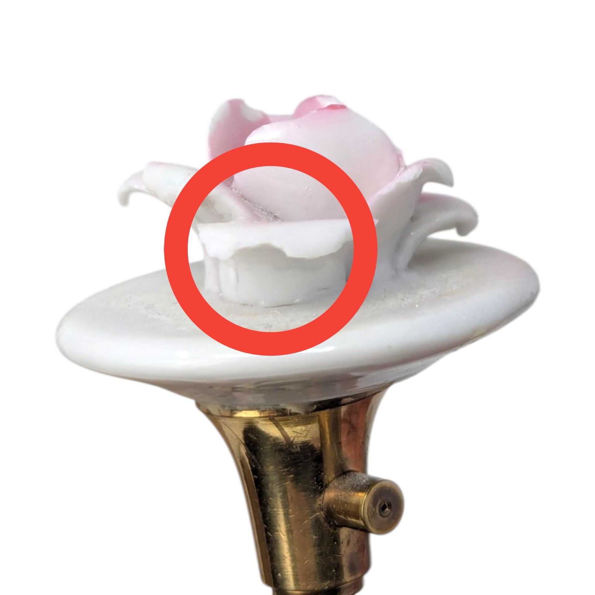 Vintage I. W. Hand Painted Bone China Perfume Bottle Embossed Pink Rose