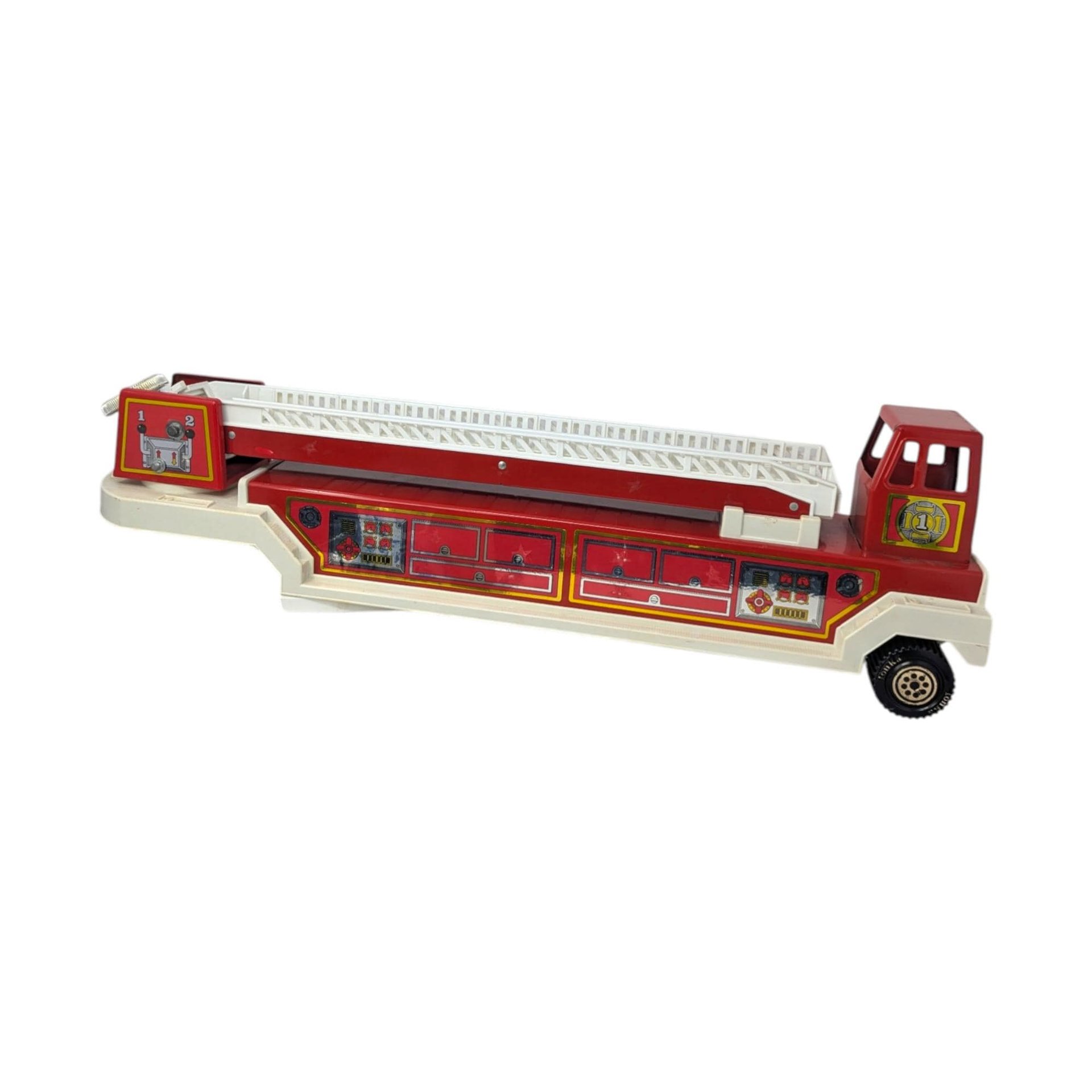 Vintage Tonka Red Hook and Ladder Fire Truck 2 Piece 33 Inch Working Ladder