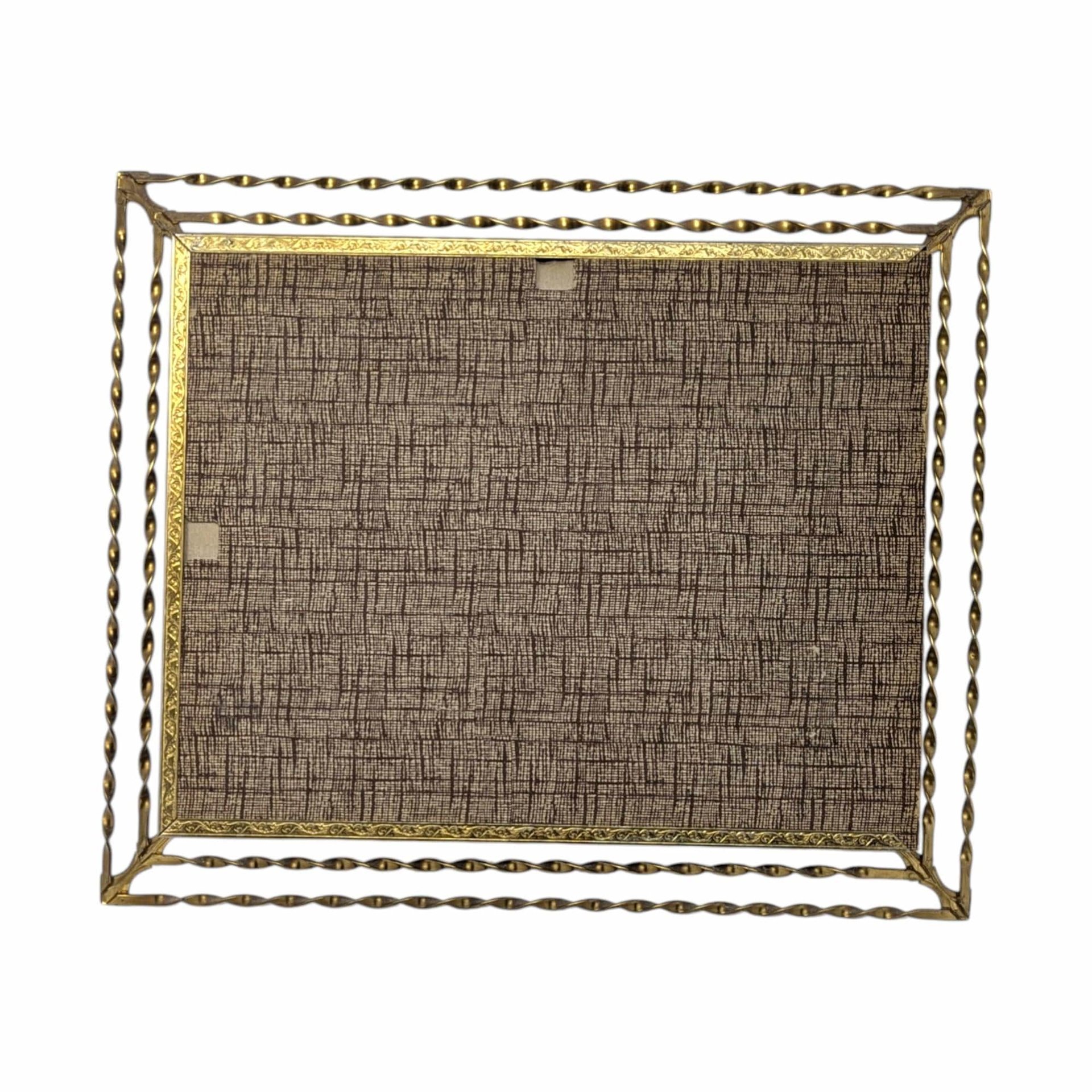 Vintage Last Supper Print In Ornate Gold Tone Twisted Metal Frame