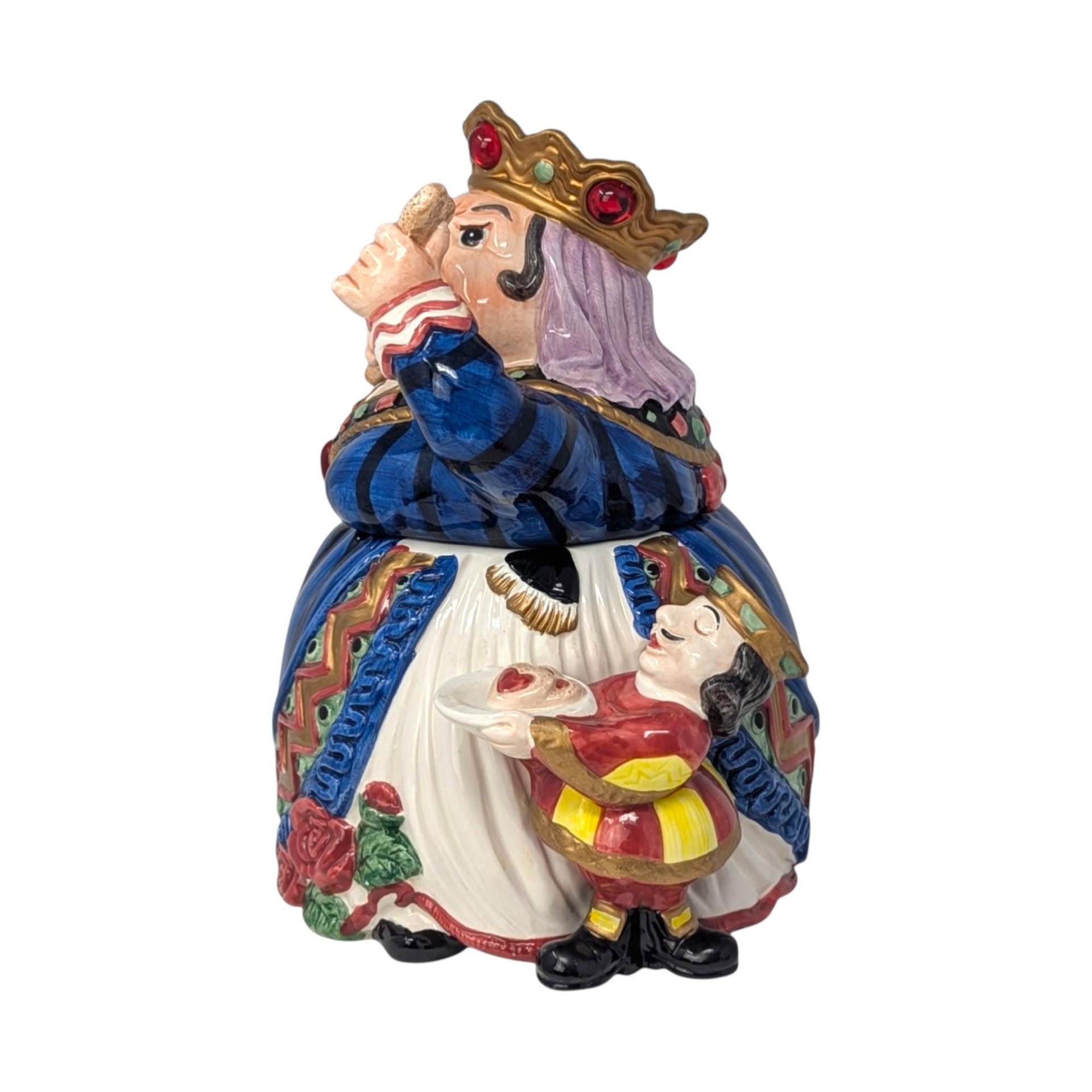 1992 Queen of Hearts Cookie Jar – Fitz and Floyd Alice in Wonderland Ceramic Decor