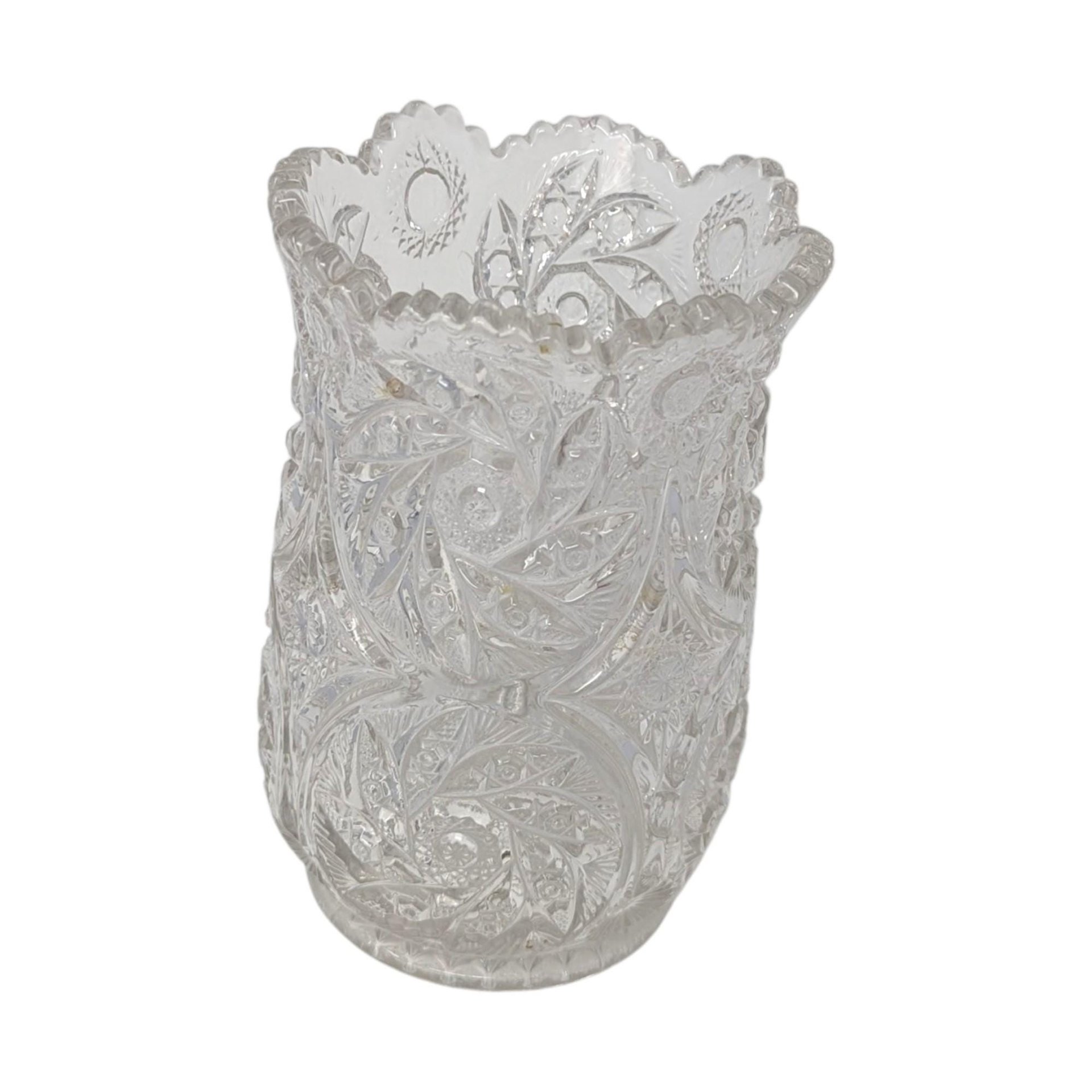 Vintage Cut Crystal Pinwheel Vase
