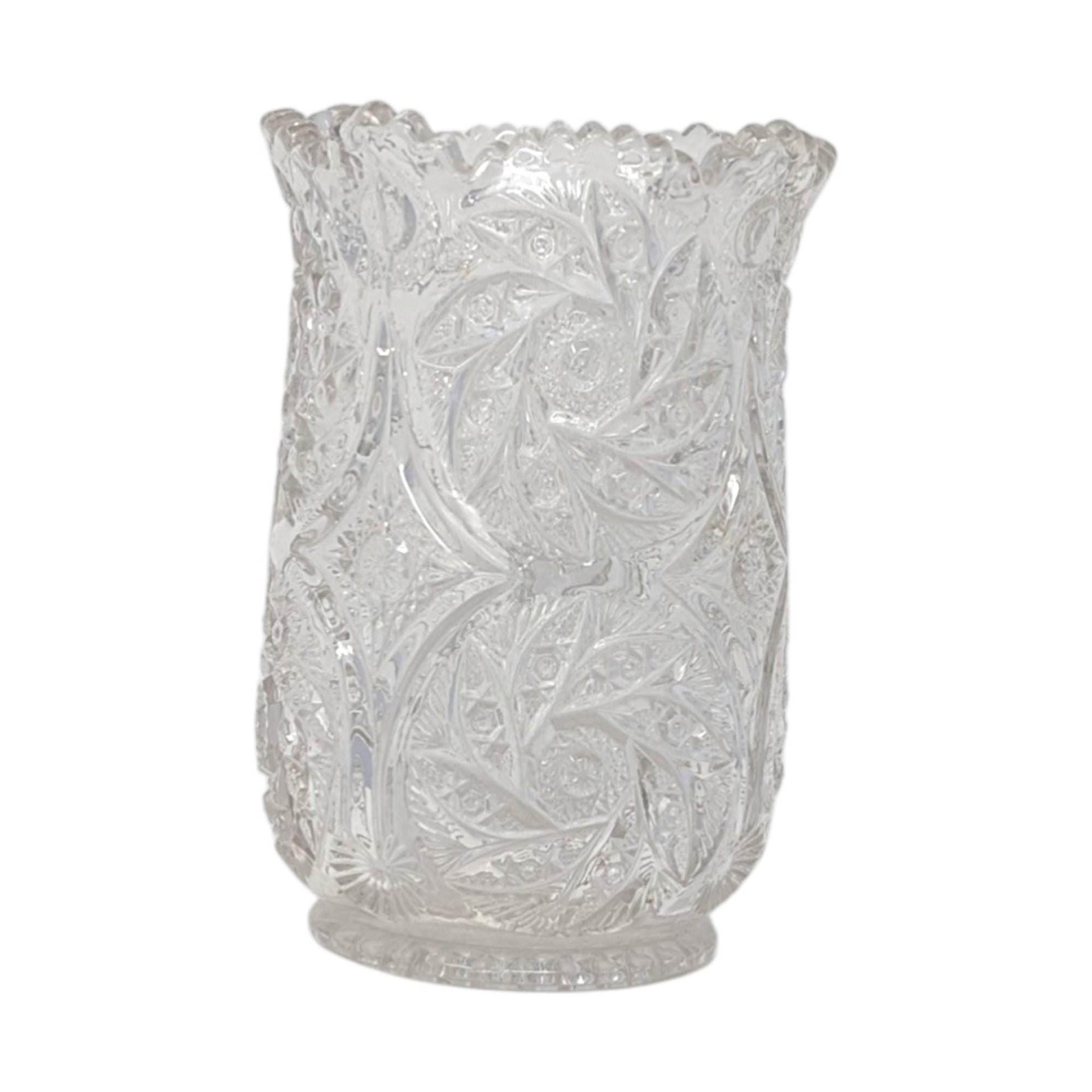 Vintage Cut Crystal Pinwheel Vase
