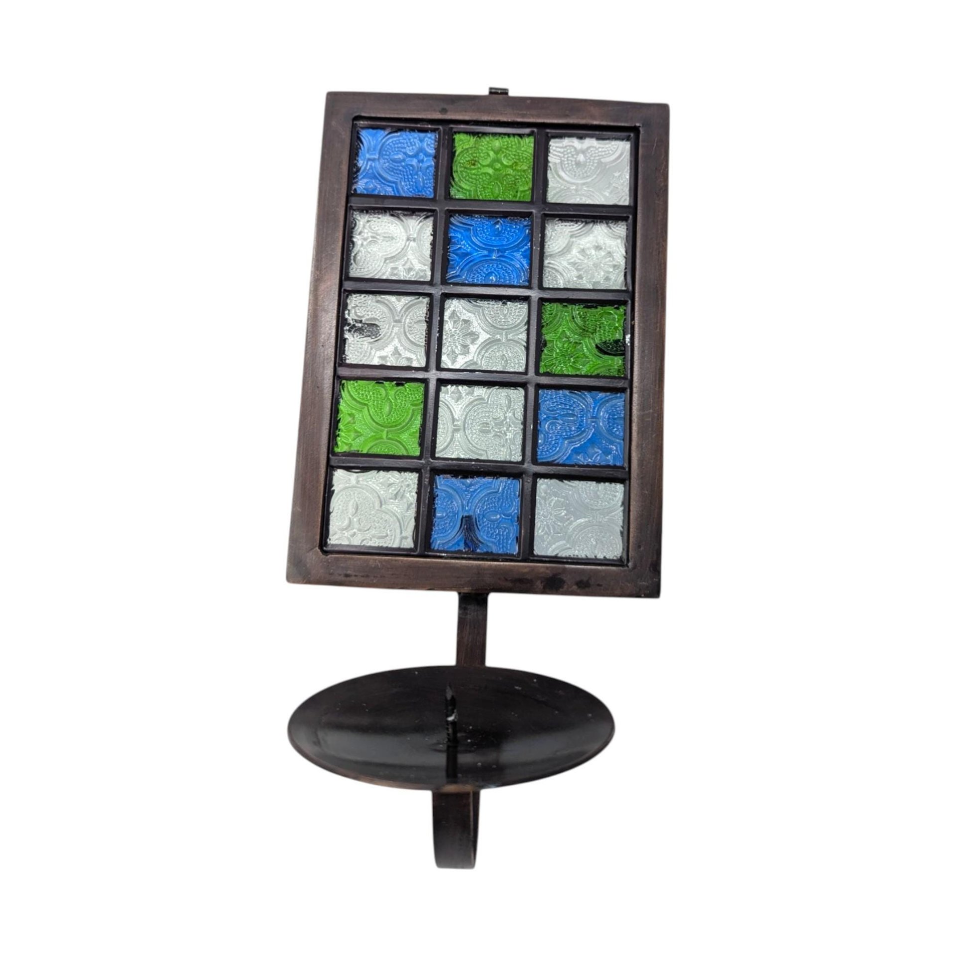 Vintage Brutalist Danish Style Metal Wall Sconce