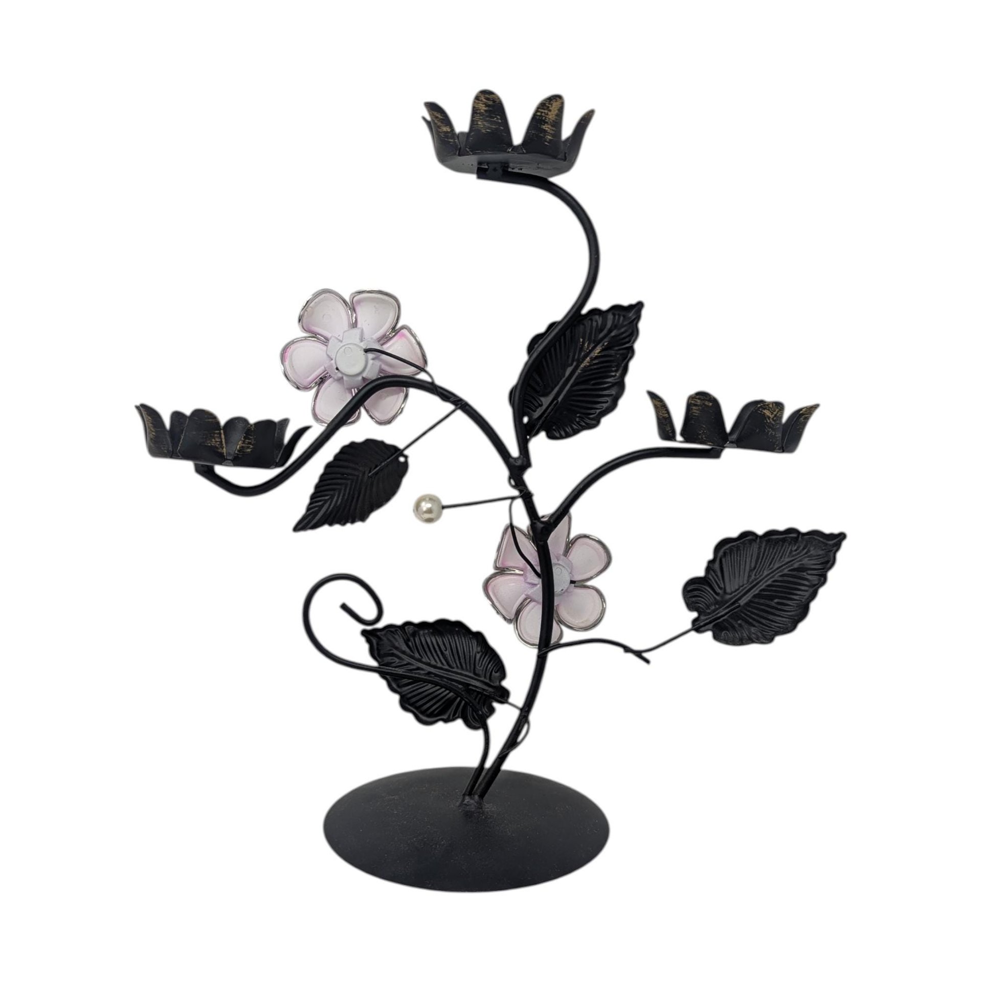 Vintage Floral Metal Votive Candelabra