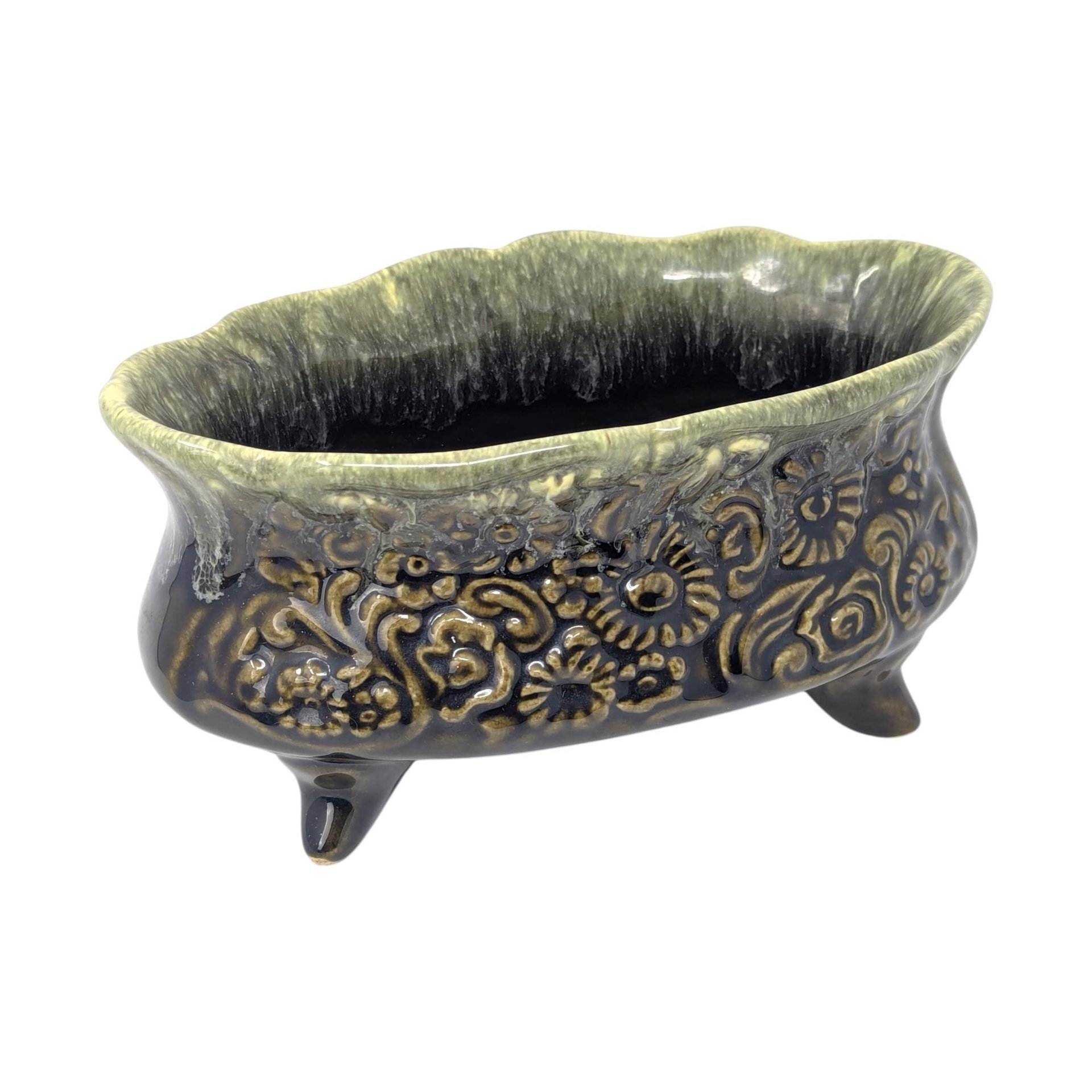 Vintage Hull B32 Green Ceramic Planter