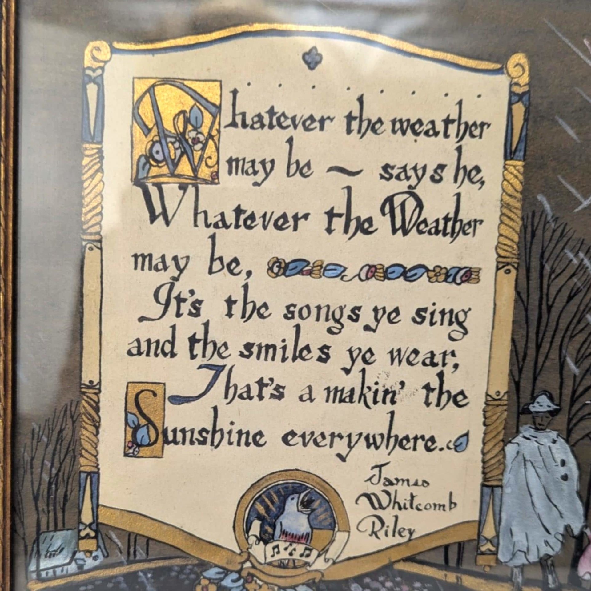 Vintage James Whitcomb Riley Poetry Plaque