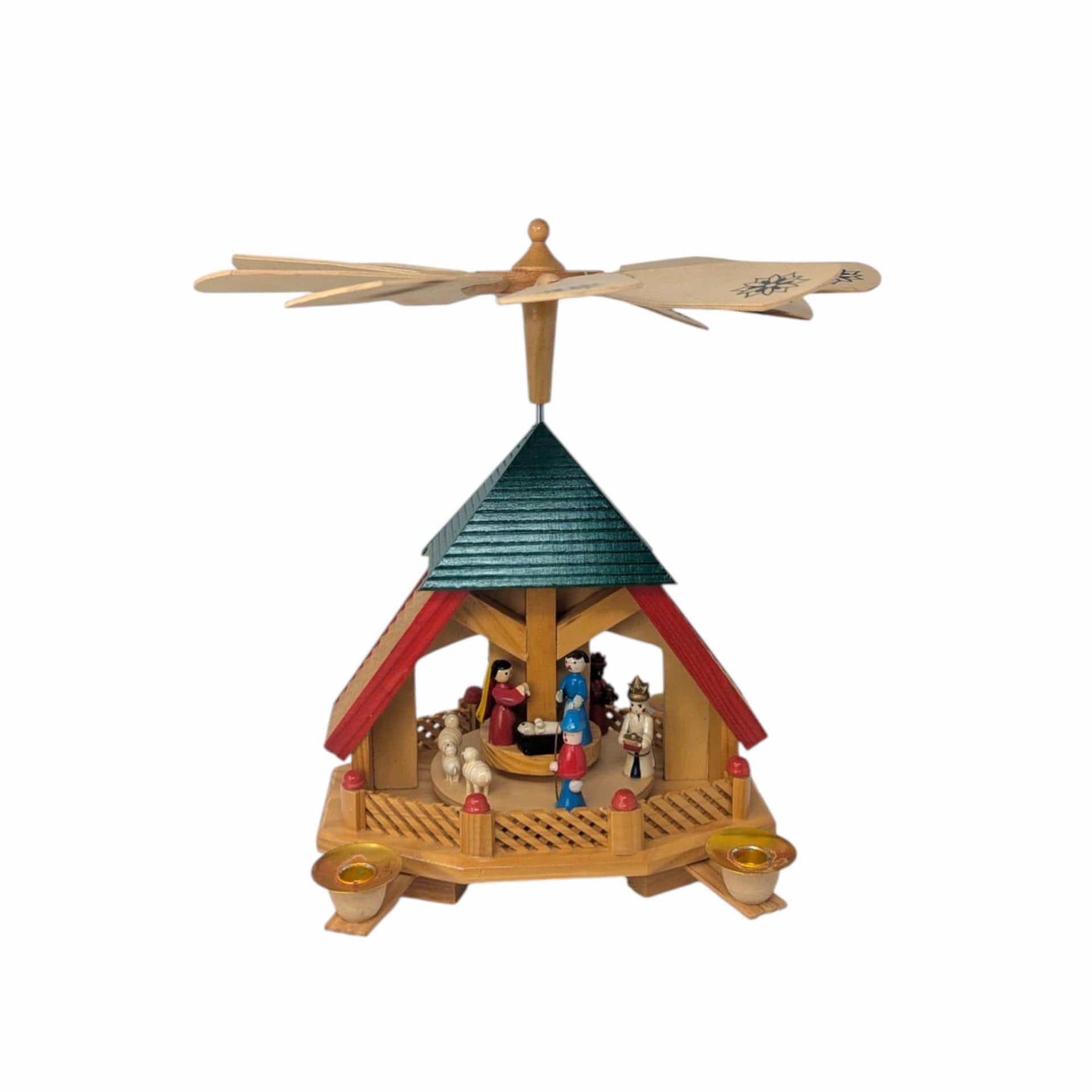 Vintage German Wooden Nativity Pyramid