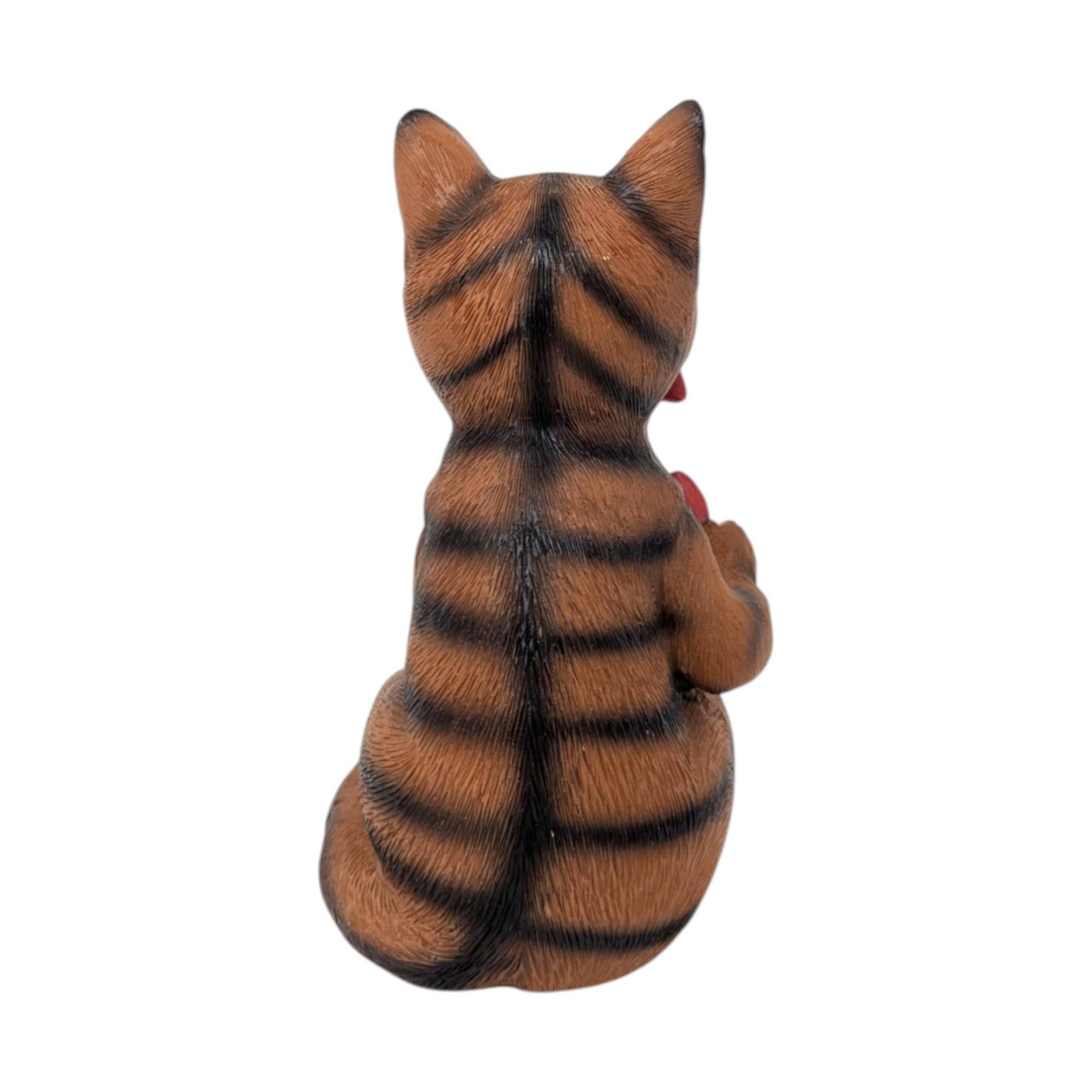 Vintage Resin Cat and Gnomes Figurine